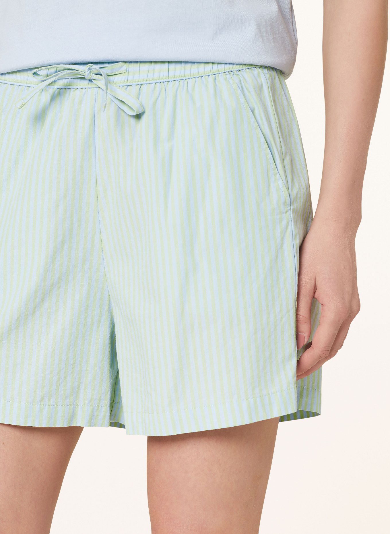 darling harbour Pajama shorts, Color: LIGHT GREEN/ LIGHT BLUE (Image 5)