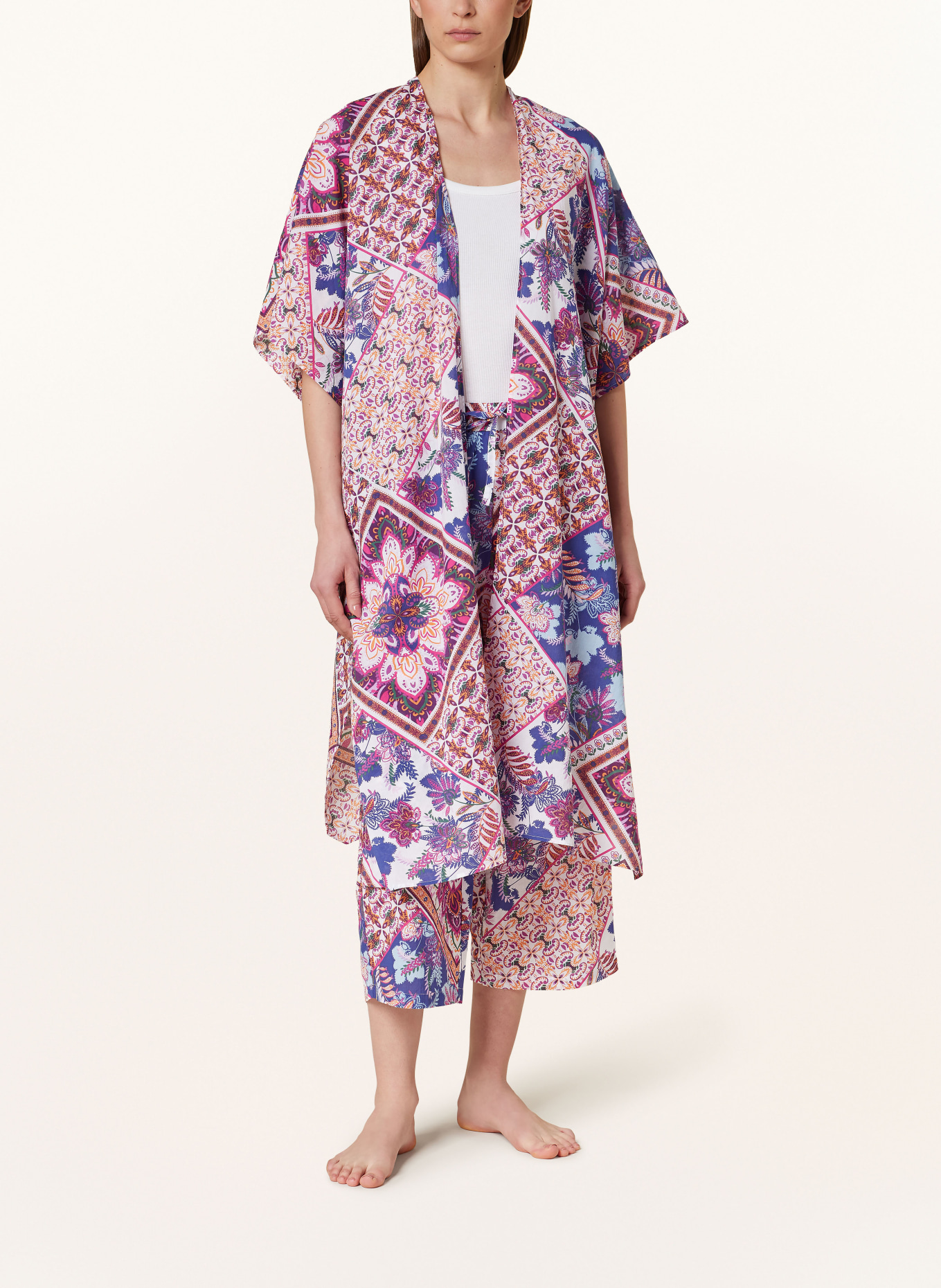 darling harbour Women’s kimono, Color: BLUE/ FUCHSIA/ WHITE (Image 2)