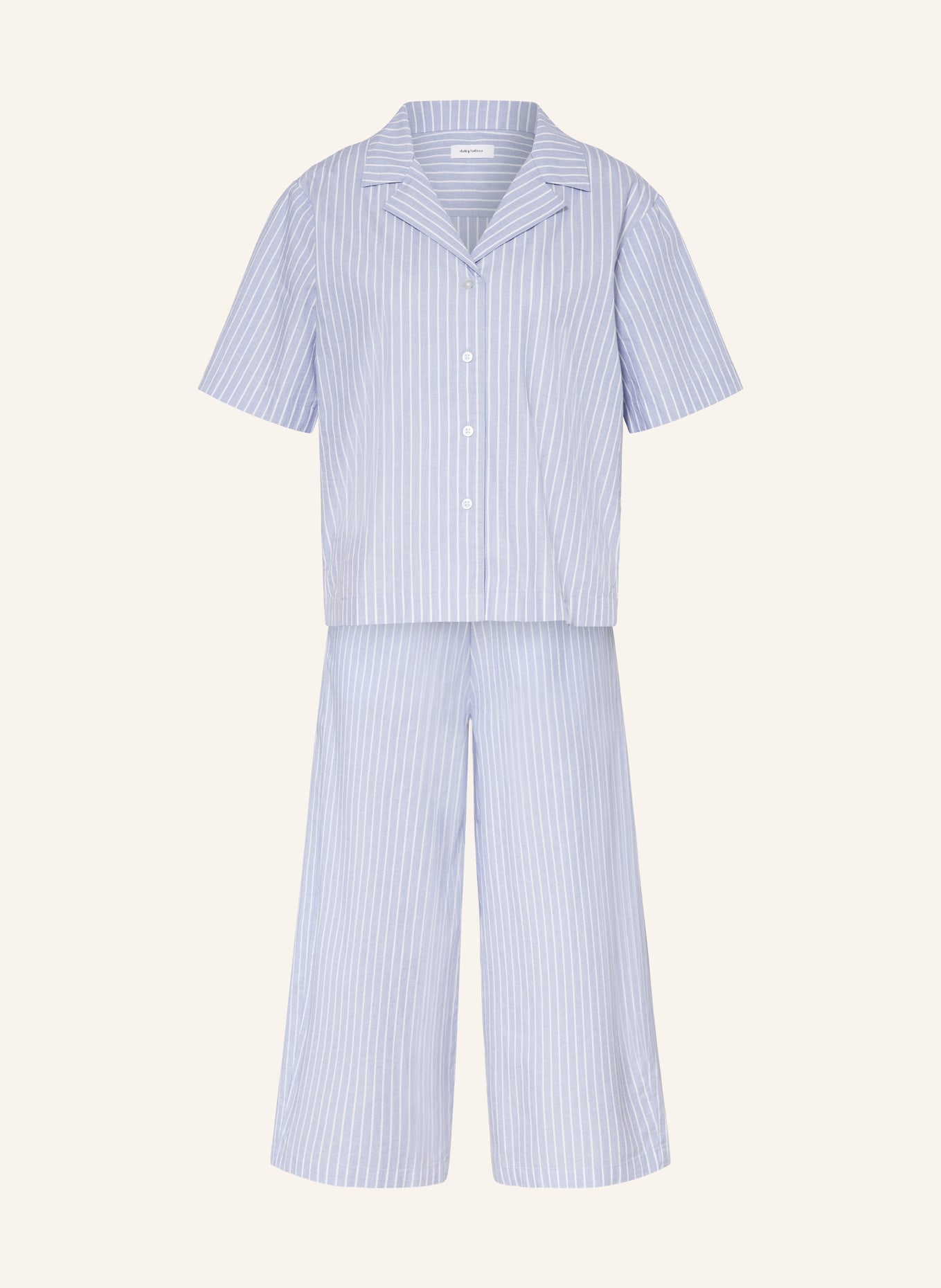darling harbour 7/8 pajamas, Color: LIGHT BLUE/ WHITE (Image 1)