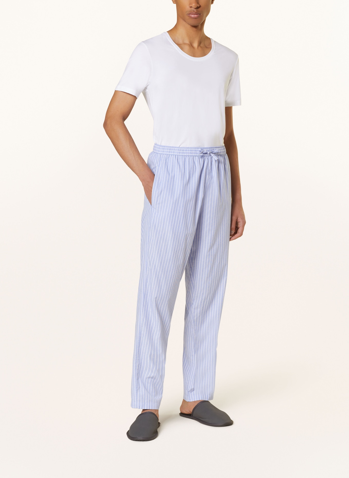 STROKESMAN'S Pajama pants, Color: LIGHT BLUE/ WHITE (Image 2)