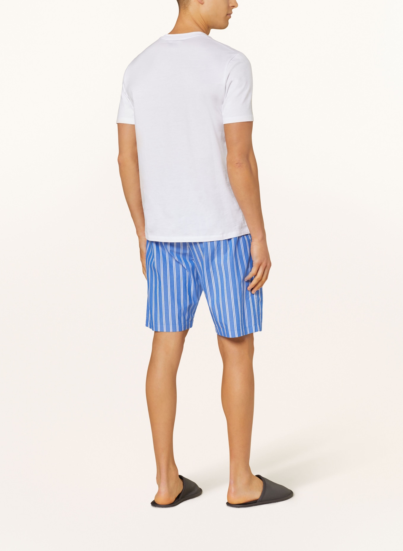 STROKESMAN'S Pajama shorts, Color: WHITE/ BLUE (Image 3)
