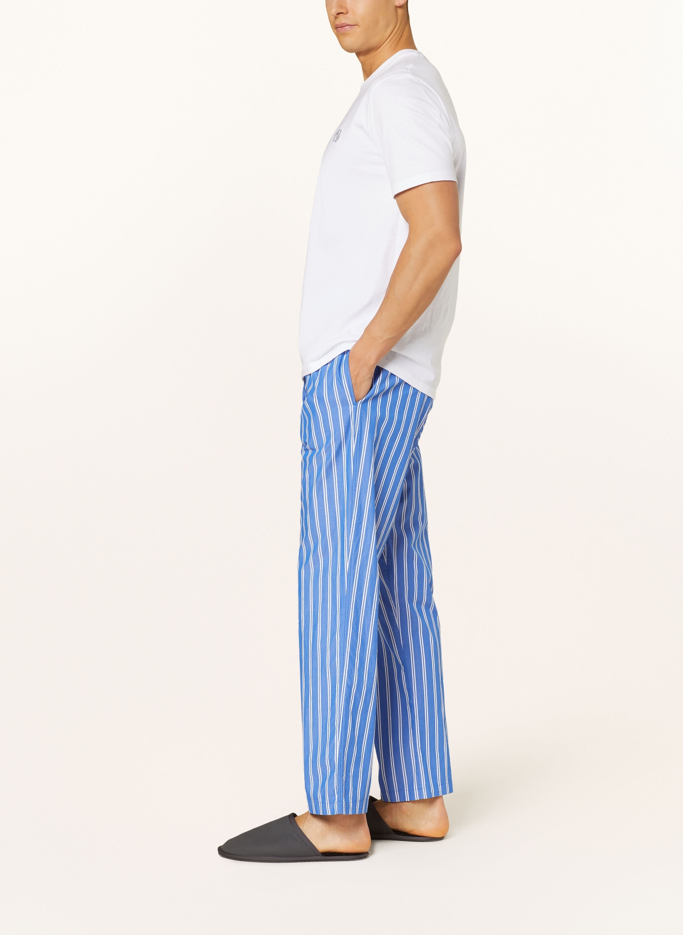 STROKESMAN'S Pajama pants, Color: WHITE/ BLUE (Image 4)