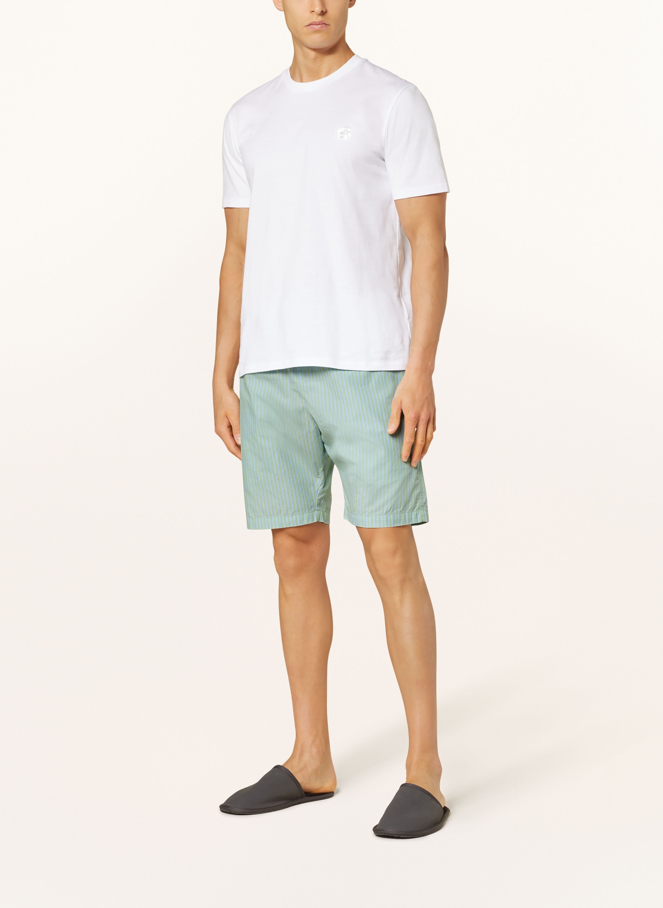 STROKESMAN'S Pajama shorts, Color: LIGHT BLUE/ LIGHT GREEN (Image 2)