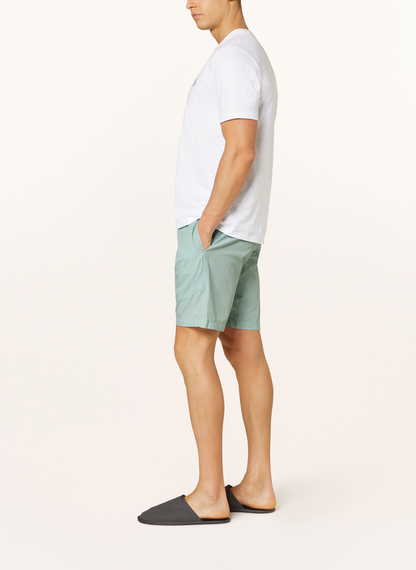 STROKESMAN'S Pajama shorts, Color: LIGHT BLUE/ LIGHT GREEN (Image 4)