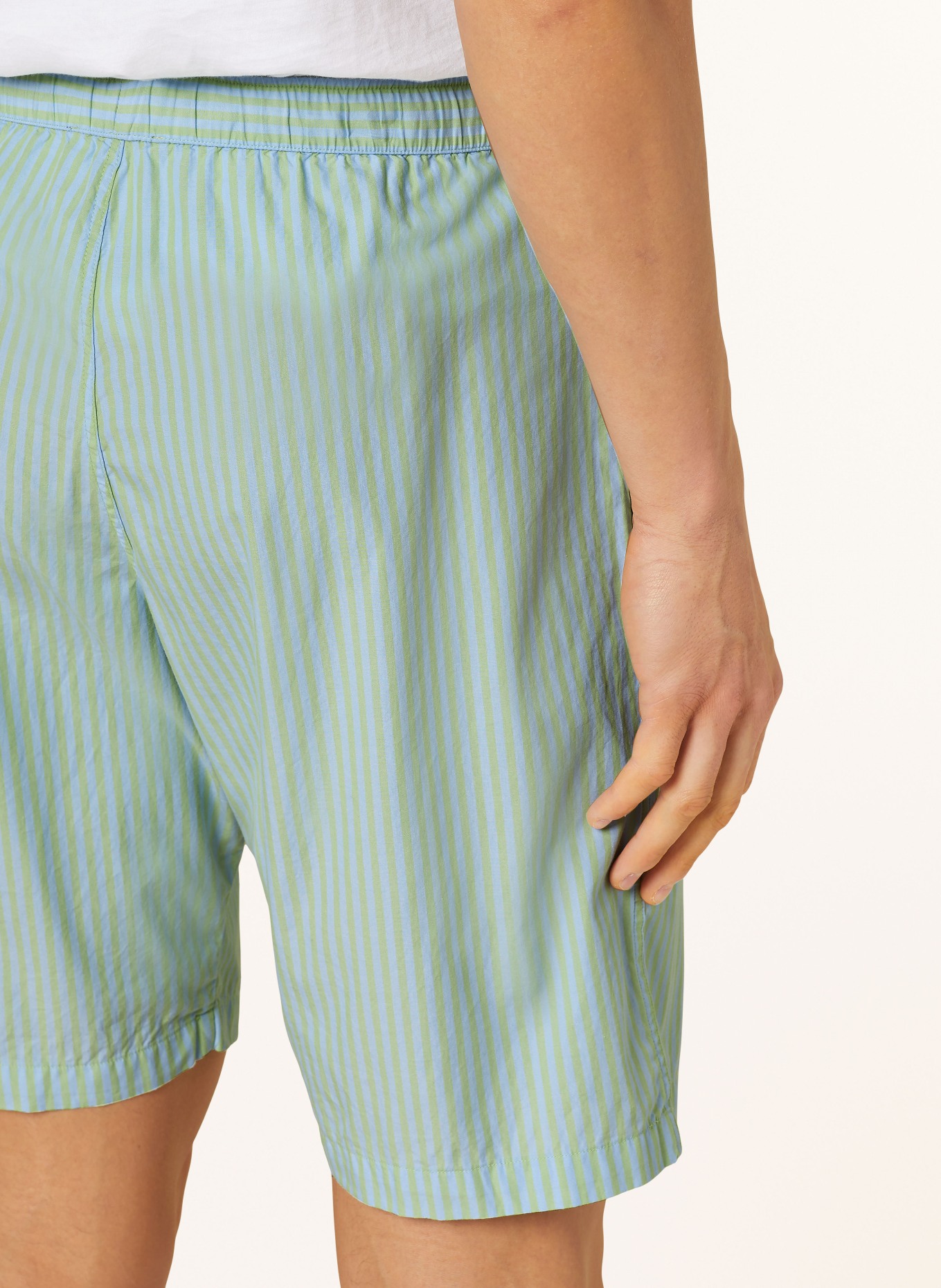 STROKESMAN'S Pajama shorts, Color: LIGHT BLUE/ LIGHT GREEN (Image 6)