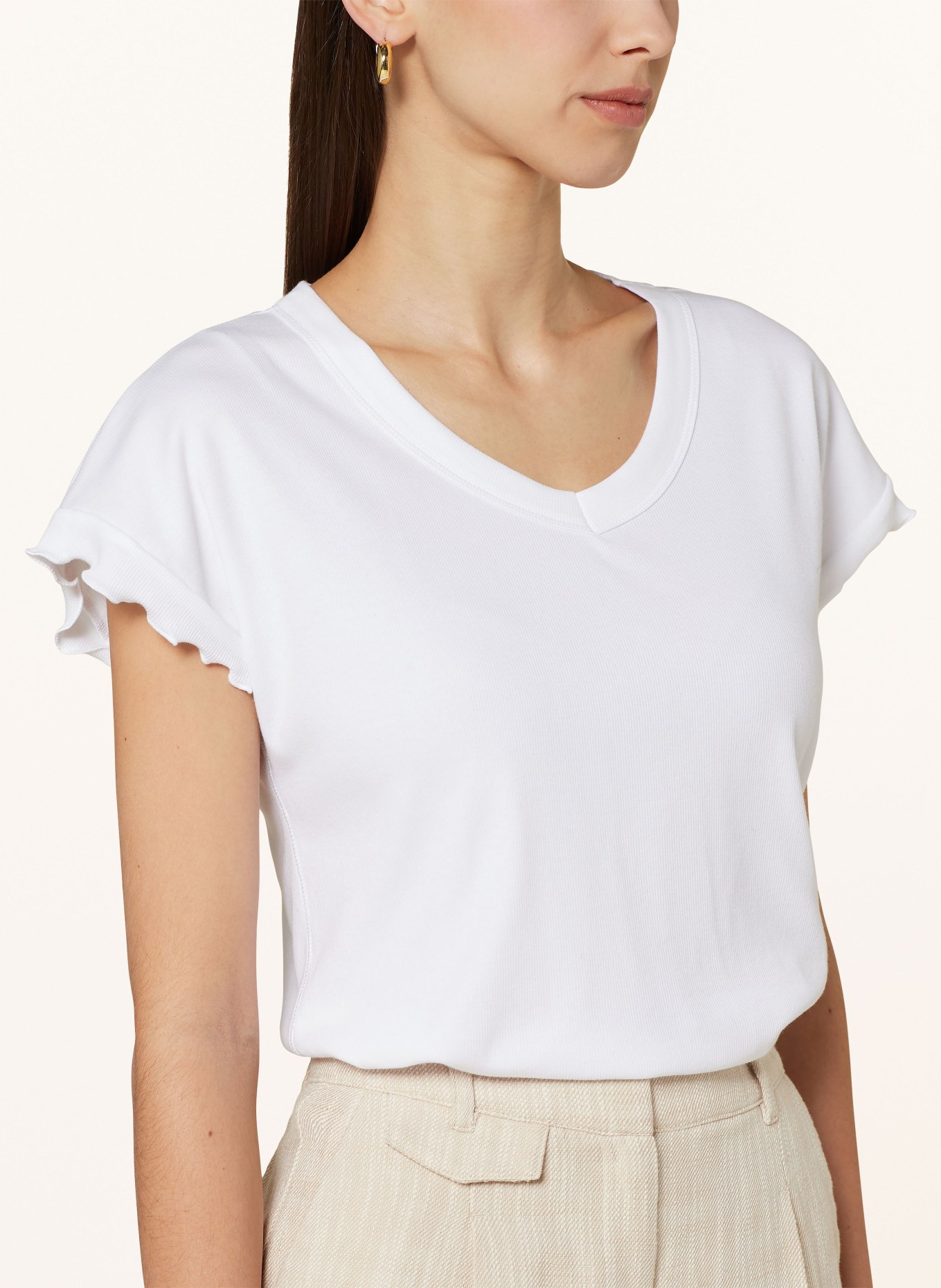 ZAÍDA T-shirt with ruffles, Color: WHITE (Image 4)