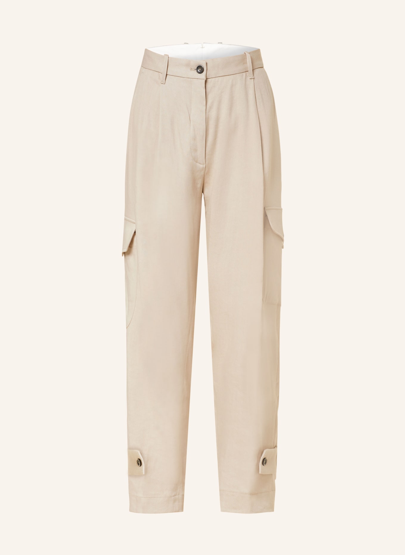 nine:inthe:morning Cargo pants SOPHIE with linen, Color: BEIGE (Image 1)