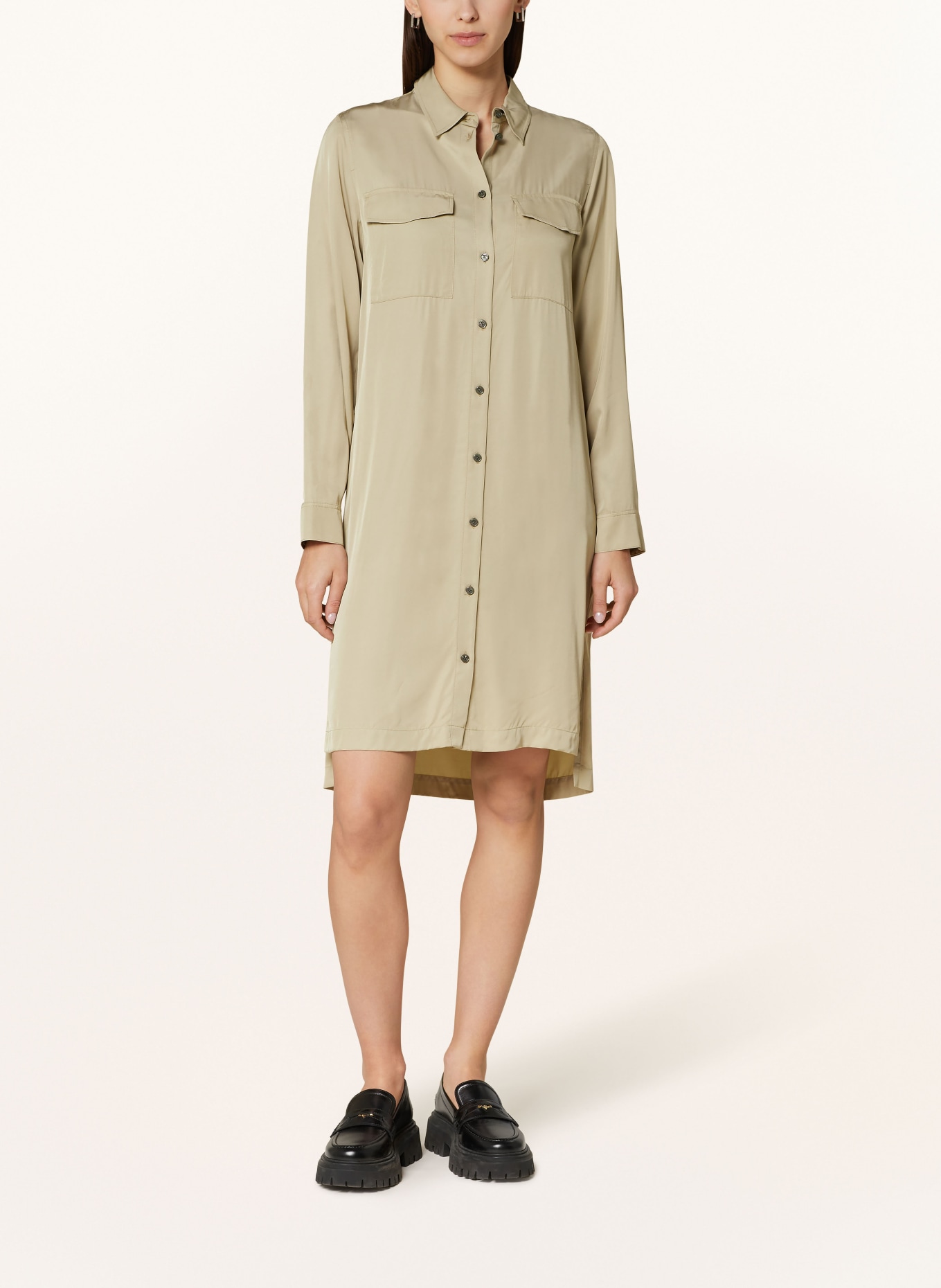 Marc O'Polo Shirt dress in satin, Color: LIGHT GREEN (Image 2)