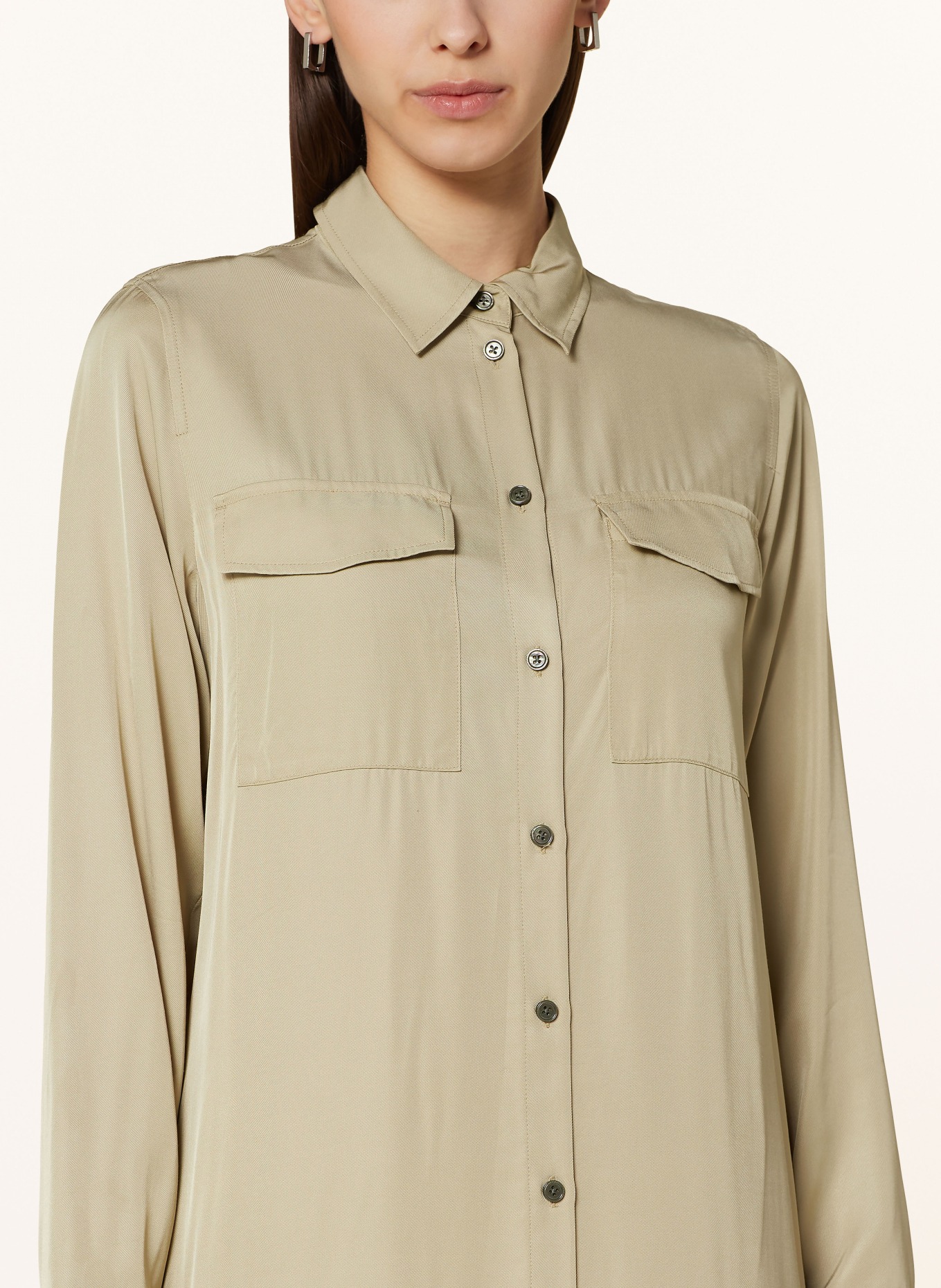 Marc O'Polo Shirt dress in satin, Color: LIGHT GREEN (Image 4)