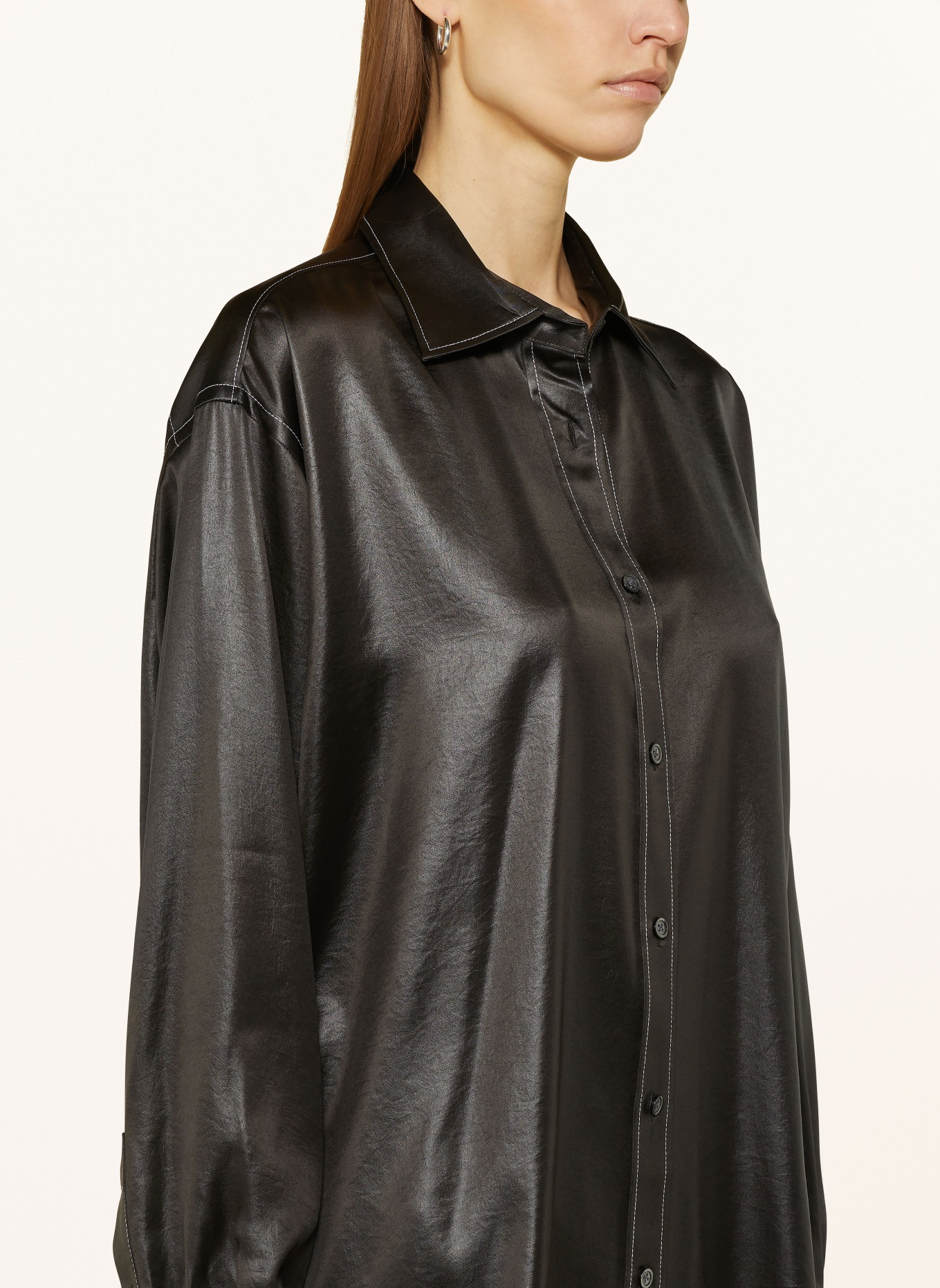 Filippa K Satin shirt blouse, Color: BLACK (Image 4)
