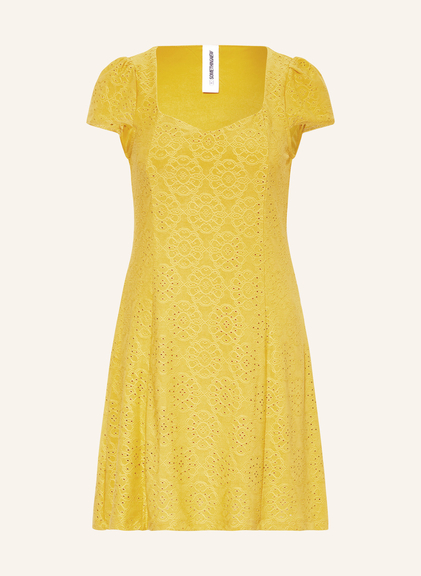 SOMETHINGNEW Šaty SNANNE z děrované krajky, Barva: ŽLUTÁ (Obrázek 1)
