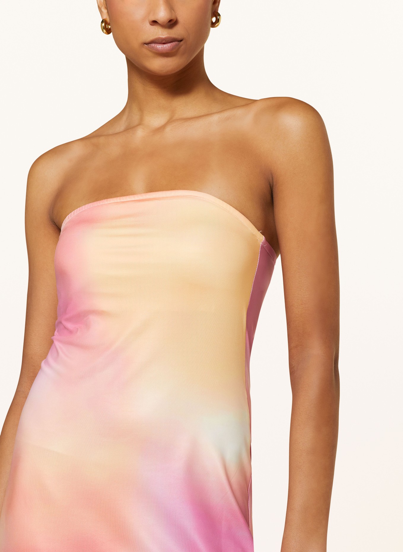 SOMETHINGNEW Off-Shoulder-Kleid, Farbe: ORANGE/ PINK/ LILA (Bild 4)