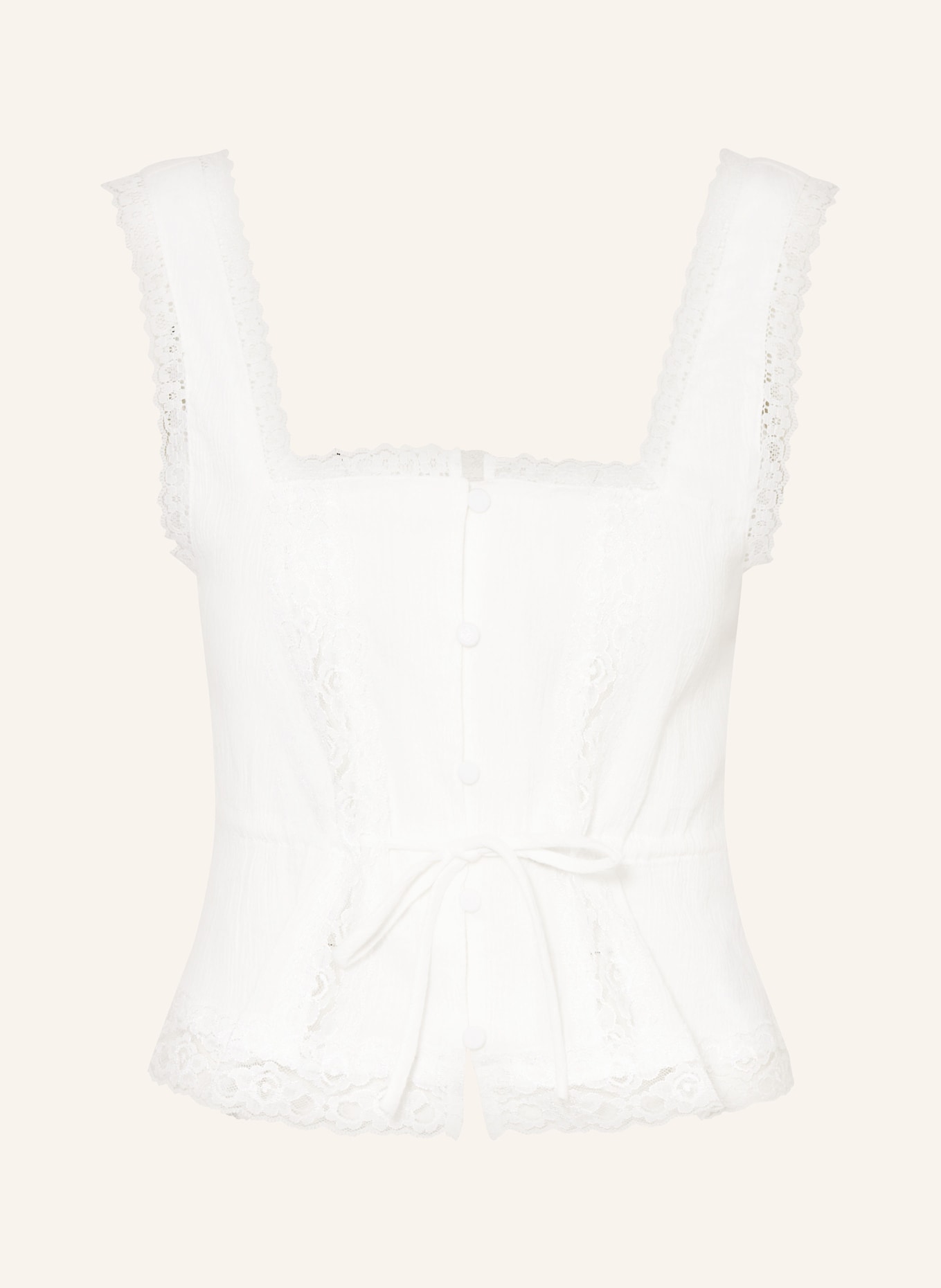 SOMETHINGNEW Top SNEMILY with lace, Color: WHITE (Image 1)