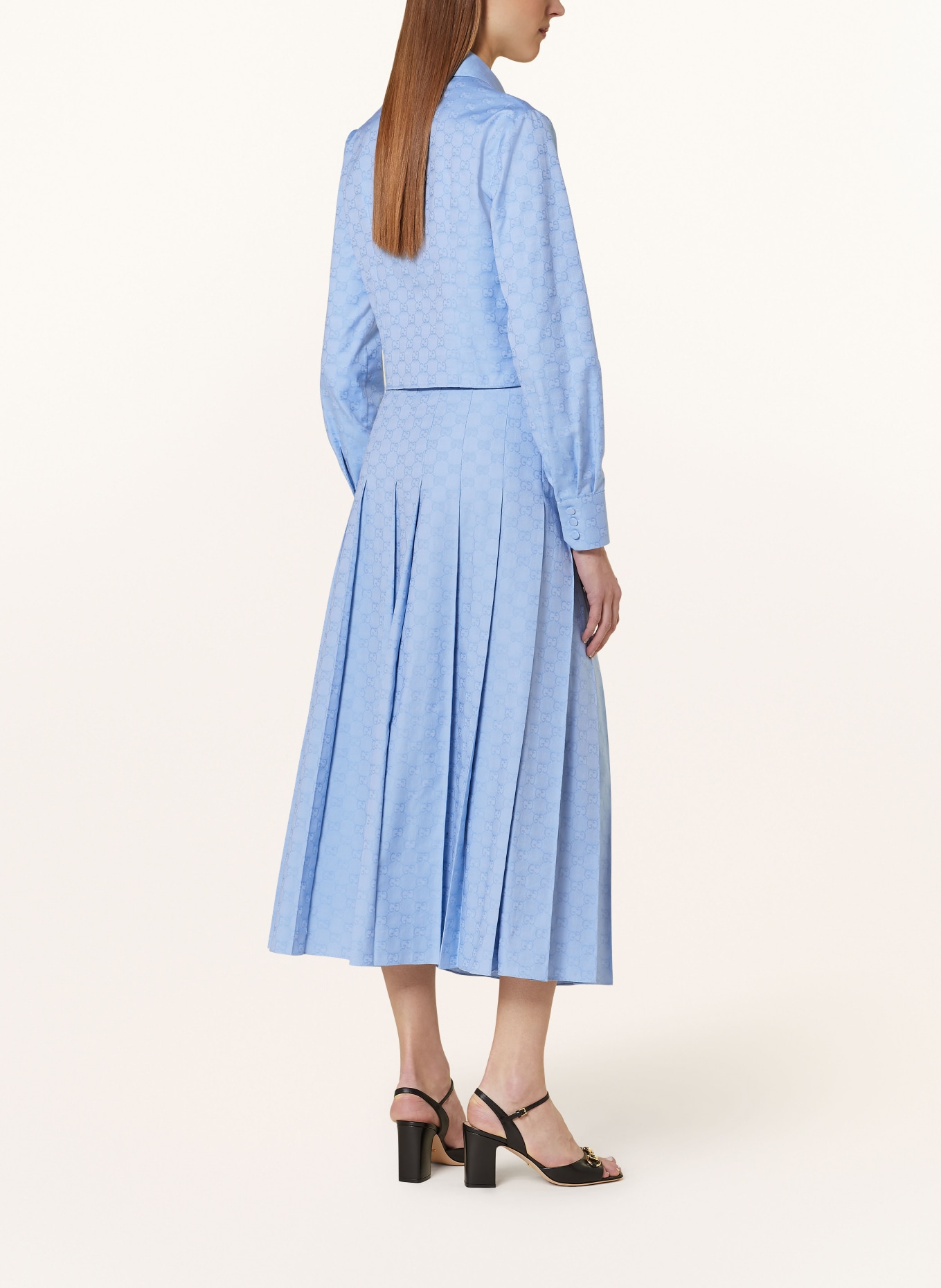 GUCCI Jacquard skirt, Color: LIGHT BLUE (Image 3)