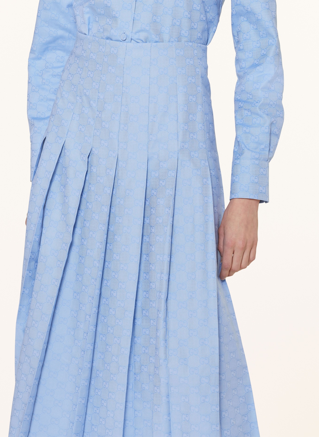 GUCCI Jacquard skirt, Color: LIGHT BLUE (Image 4)