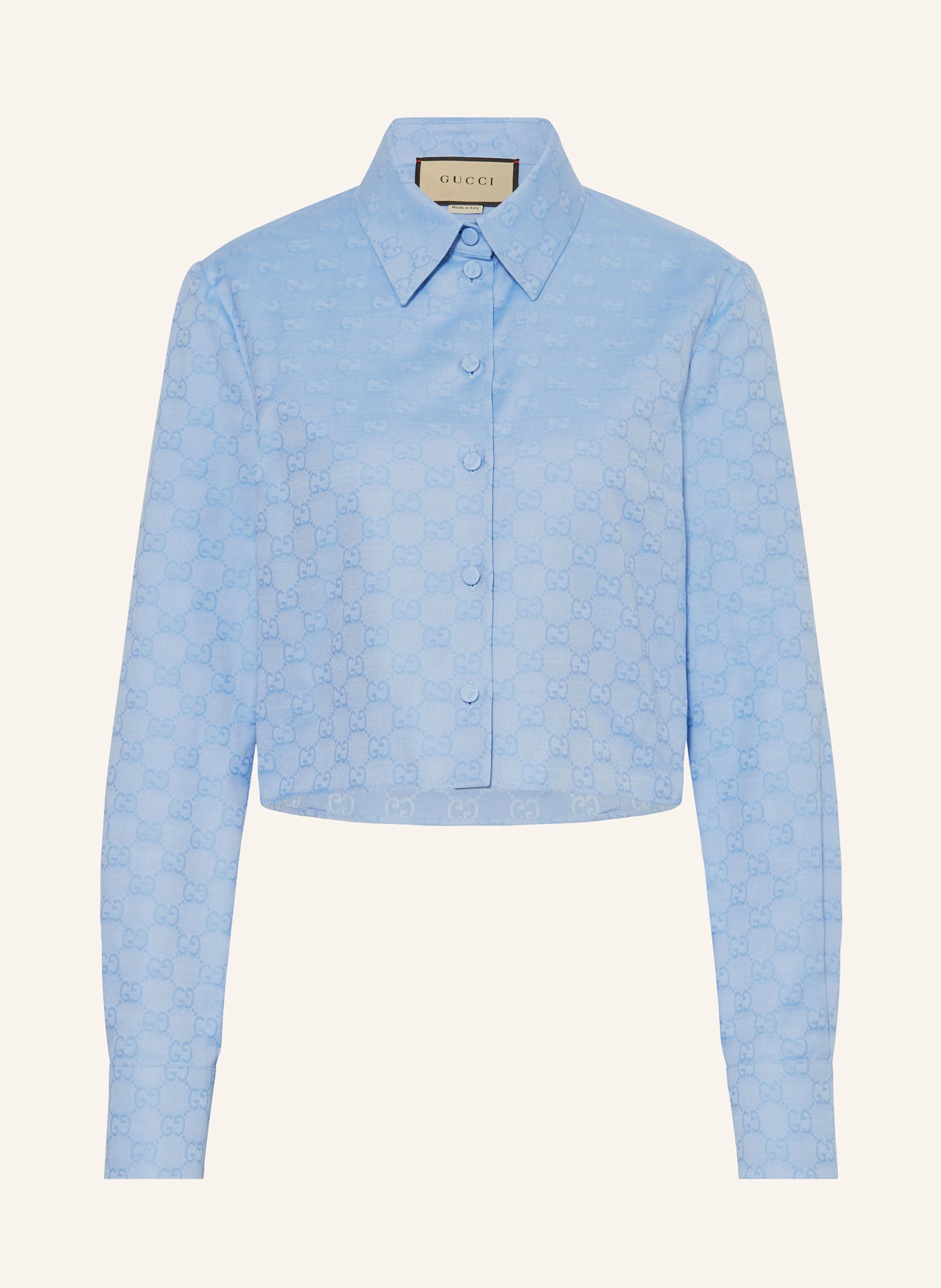 GUCCI Jacquard shirt blouse, Color: LIGHT BLUE (Image 1)