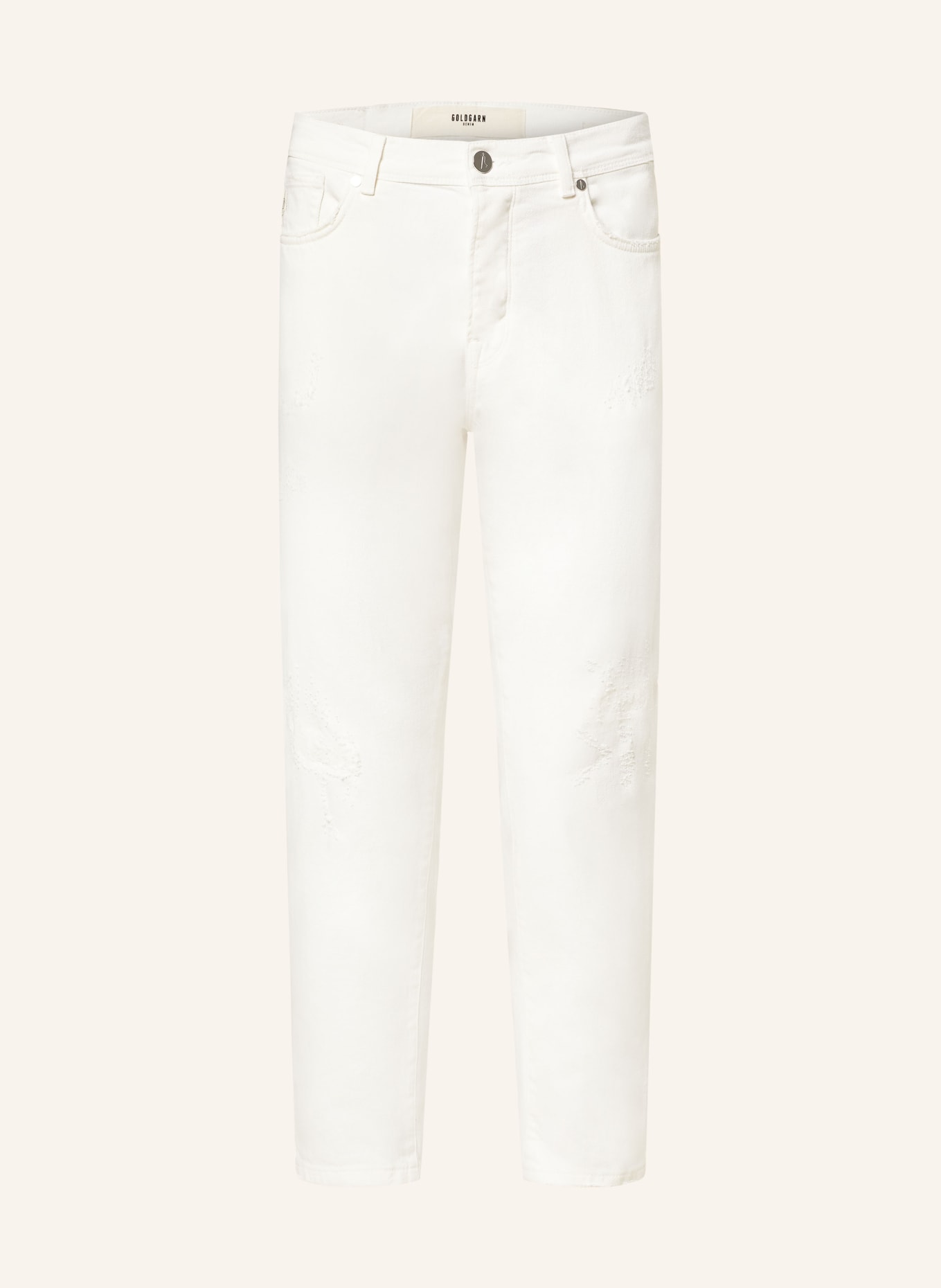 GOLDGARN DENIM Destroyed jeans RHEINAU tapered fit, Color: 1000 WHITE (Image 1)