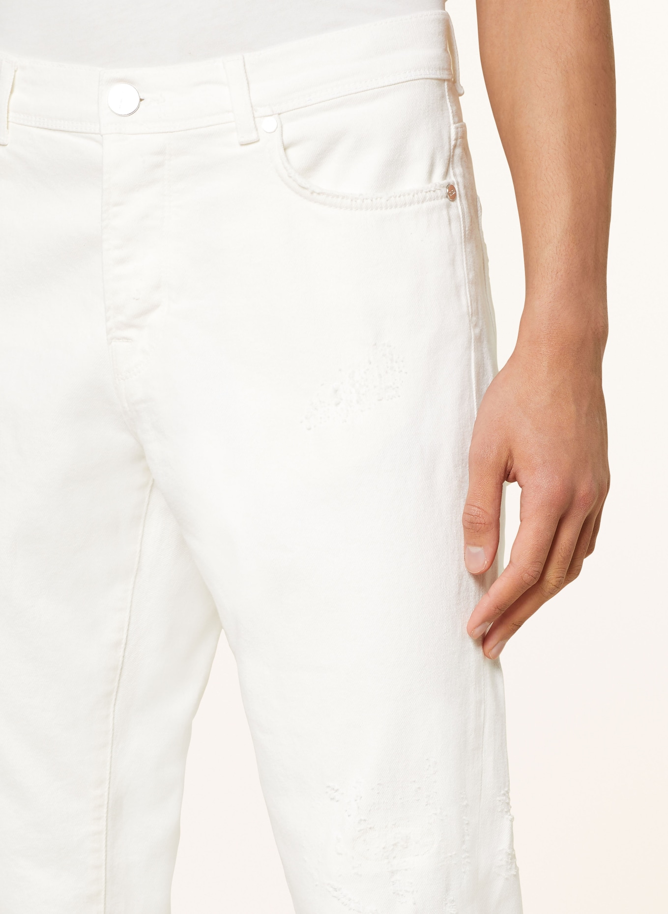 GOLDGARN DENIM Destroyed Jeans RHEINAU Tapered Fit, Farbe: 1000 WHITE (Bild 5)