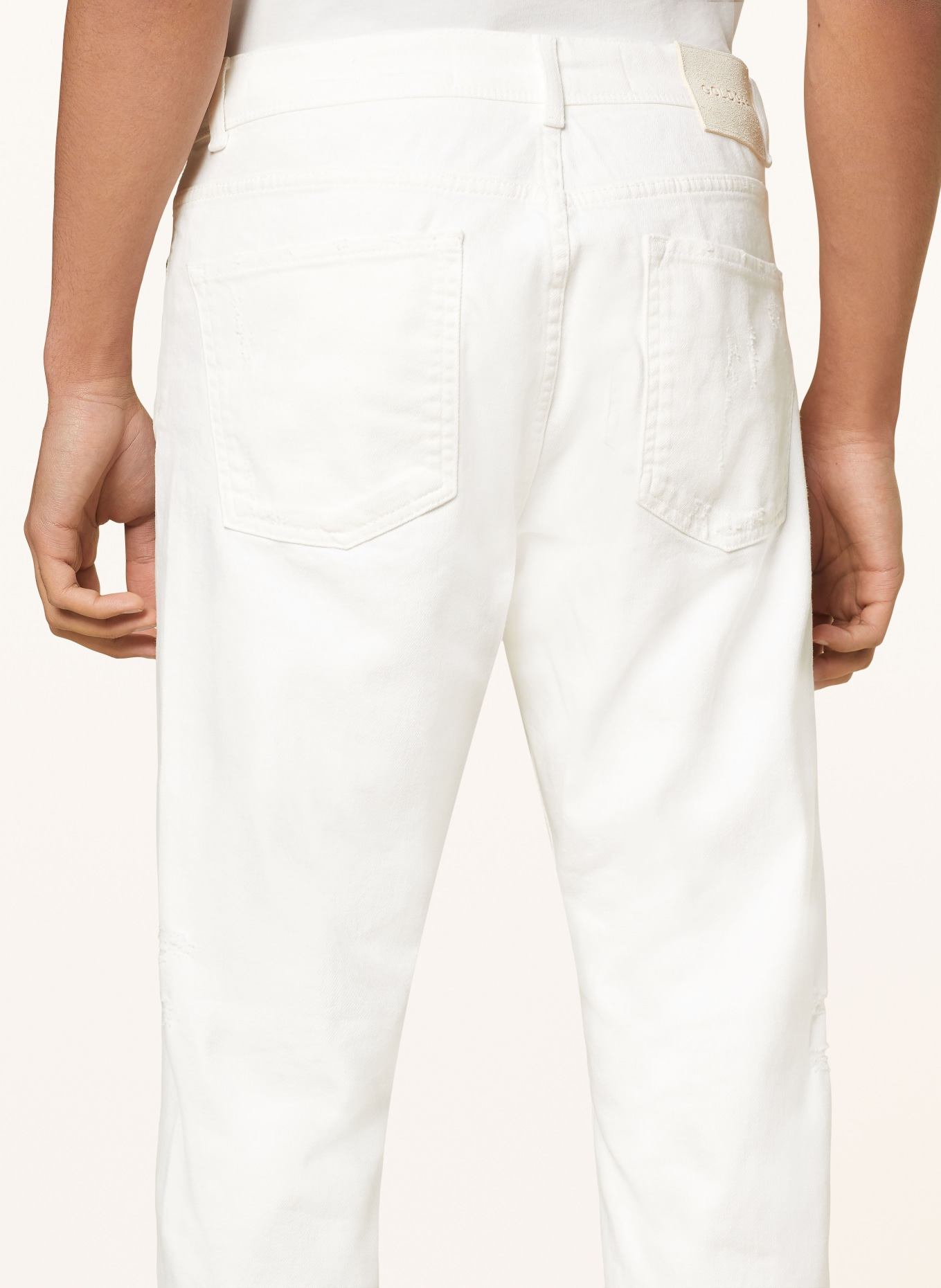 GOLDGARN DENIM Destroyed Jeans RHEINAU Tapered Fit, Farbe: 1000 WHITE (Bild 6)