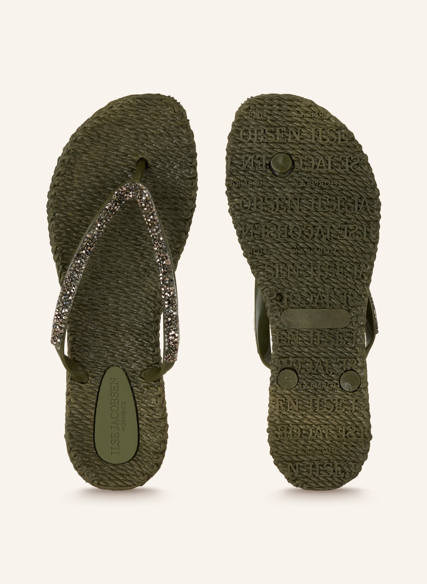 ILSE JACOBSEN Zehentrenner CHEERFUL03G mit Schmucksteinen: KHAKI