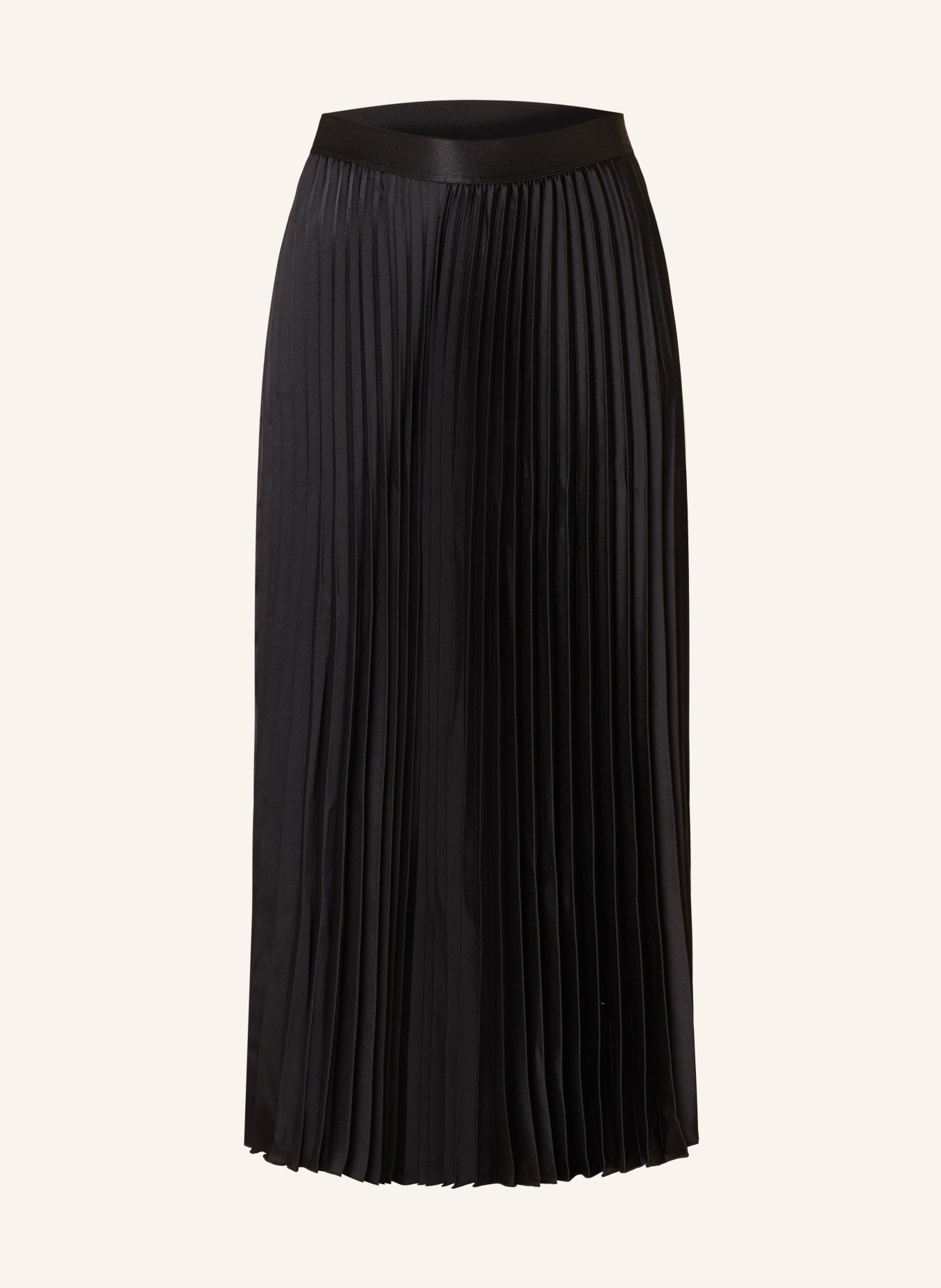 Y.A.S. Pleated skirt made of satin, Color: BLACK (Image 1)