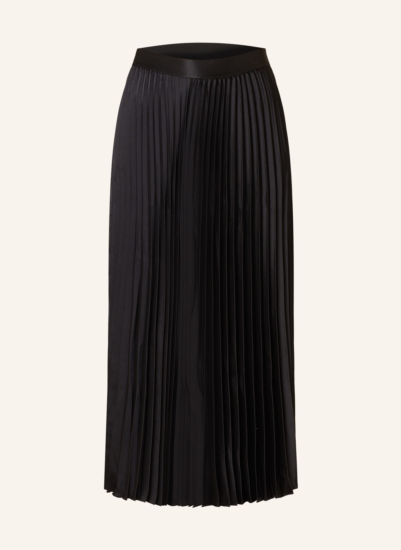 Y.A.S. Pleated skirt made of satin in black
