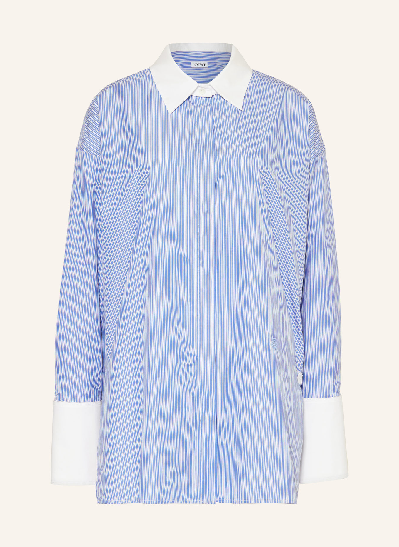 LOEWE Shirt blouse with detachable collar, Color: BLUE/ WHITE (Image 1)