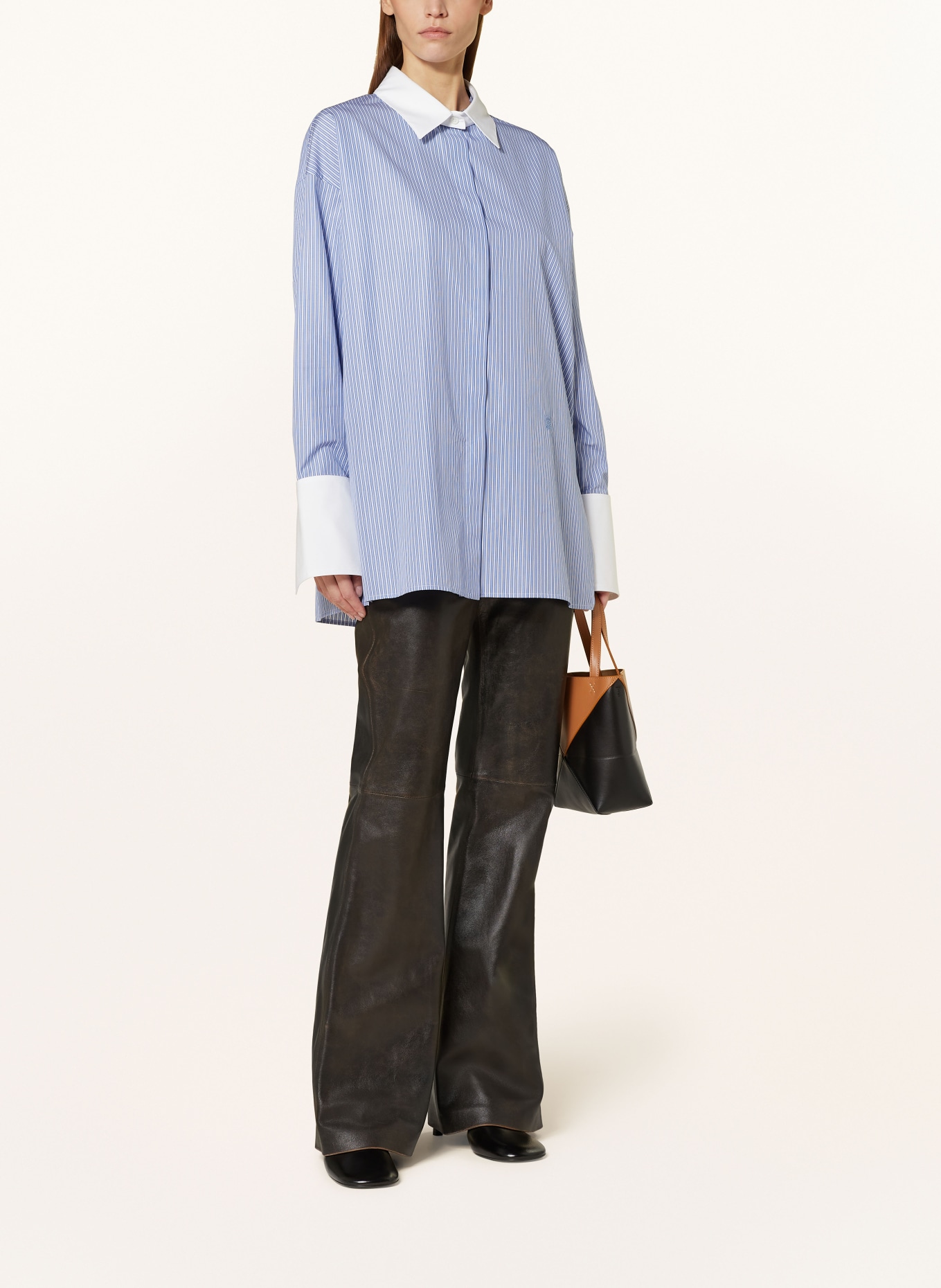 LOEWE Shirt blouse with detachable collar, Color: BLUE/ WHITE (Image 2)