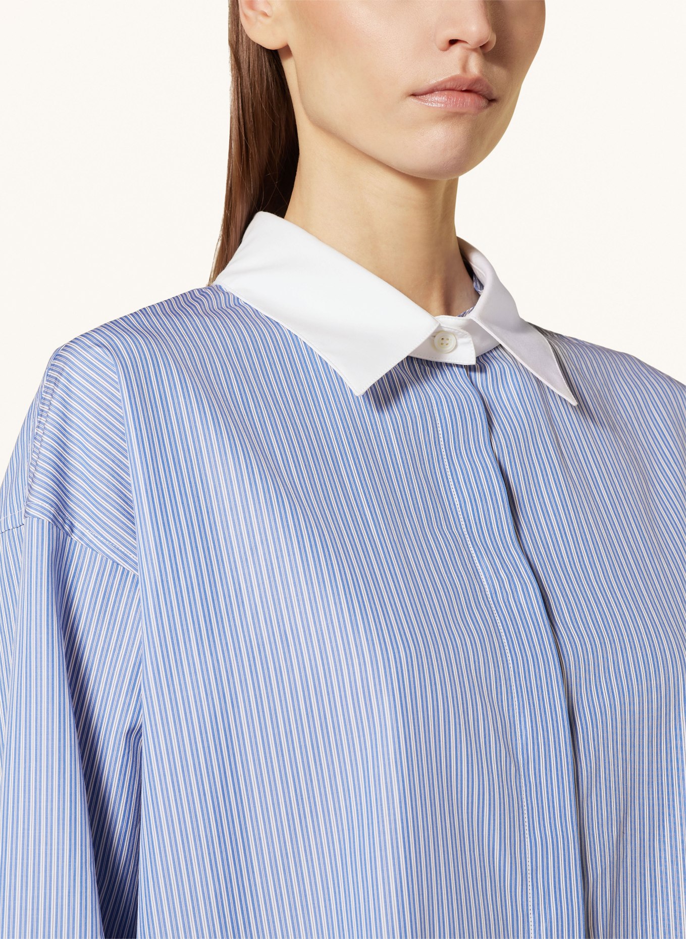 LOEWE Shirt blouse with detachable collar, Color: BLUE/ WHITE (Image 4)