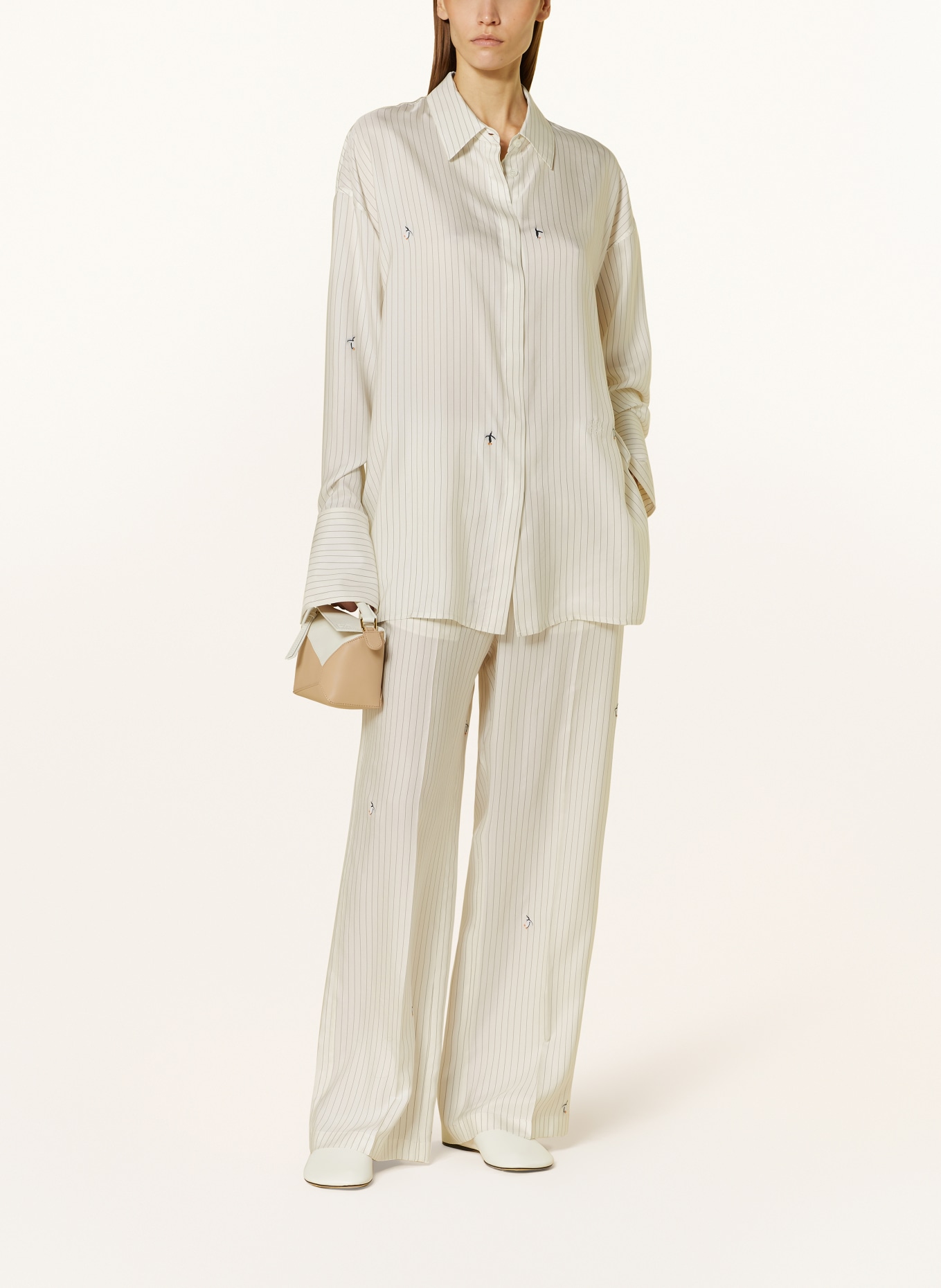 LOEWE Shirt blouse in silk, Color: WHITE/ GRAY (Image 2)
