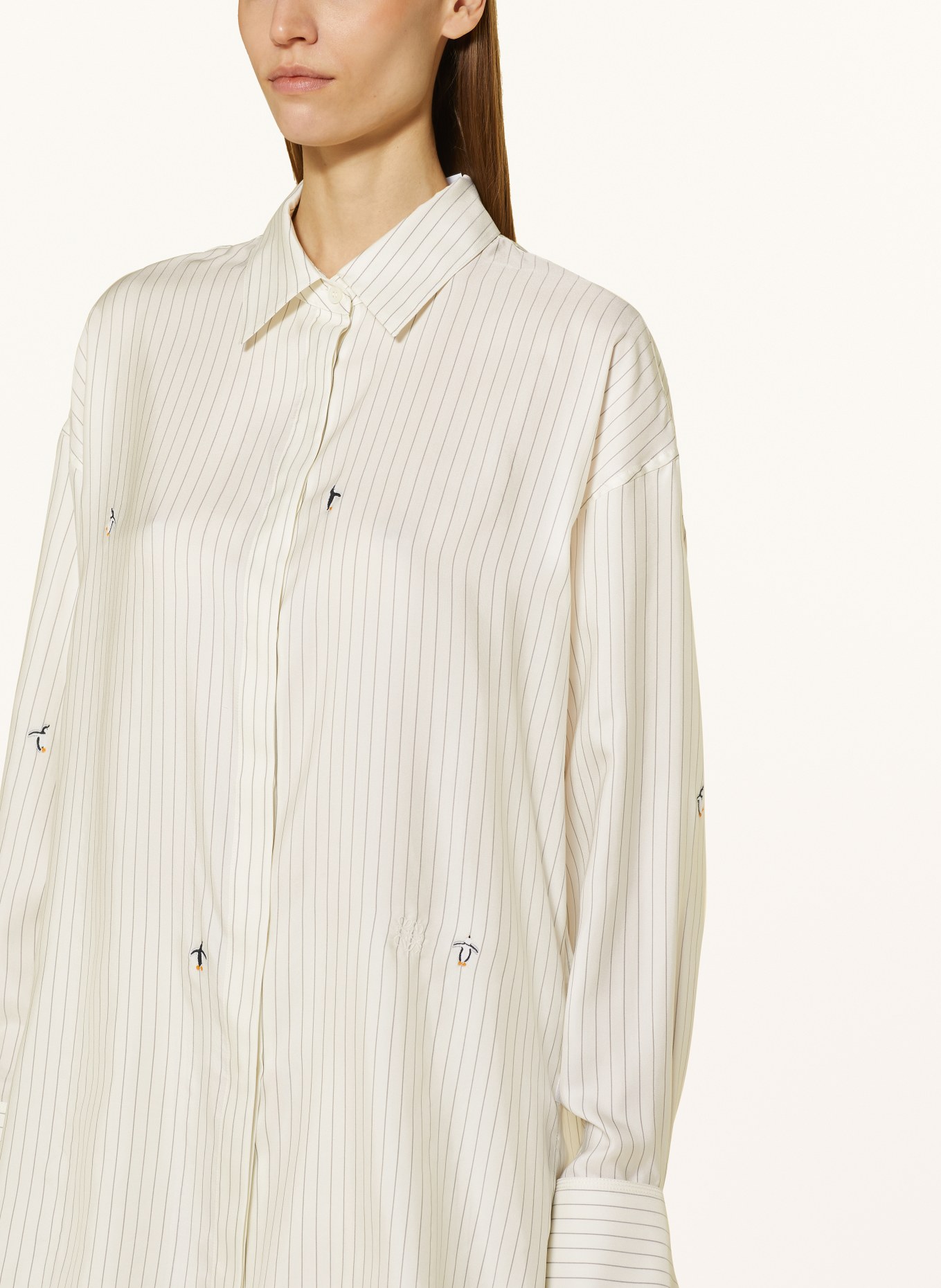 LOEWE Shirt blouse in silk, Color: WHITE/ GRAY (Image 4)