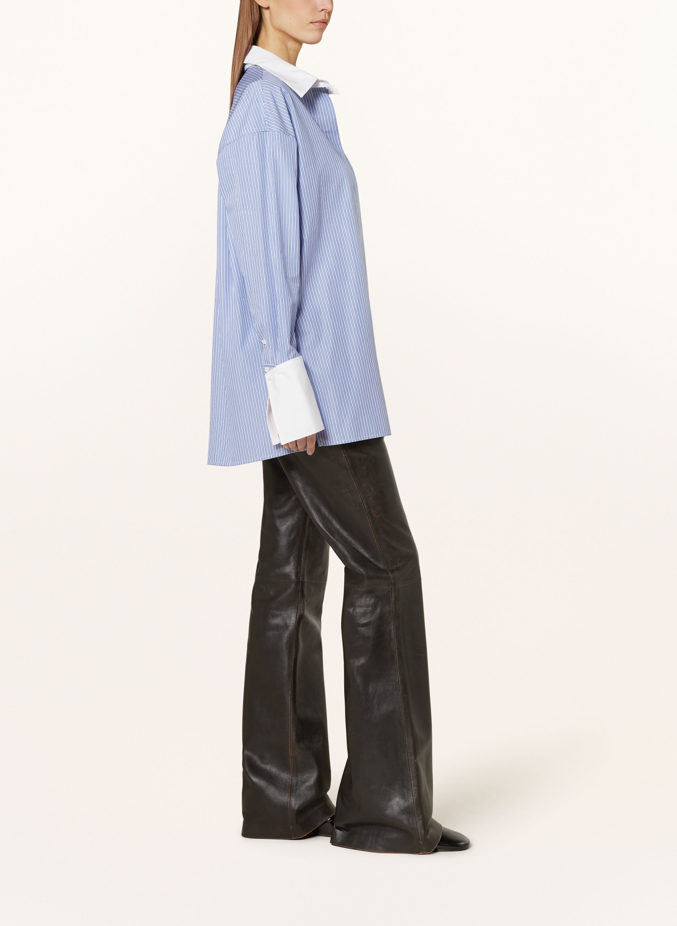 LOEWE Bootcut trousers made of leather, Color: DARK BROWN (Image 4)