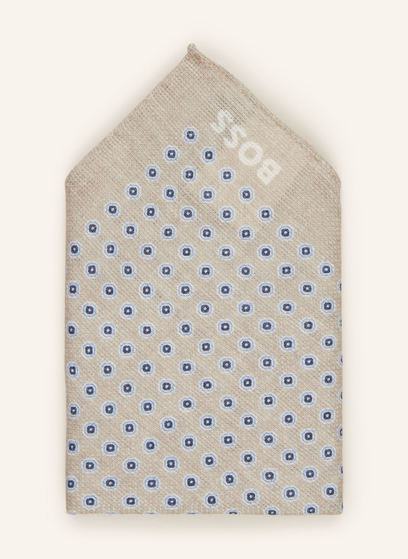 BOSS Pocket square H-POC made of linen, Color: BEIGE/ BLUE (Image 1)