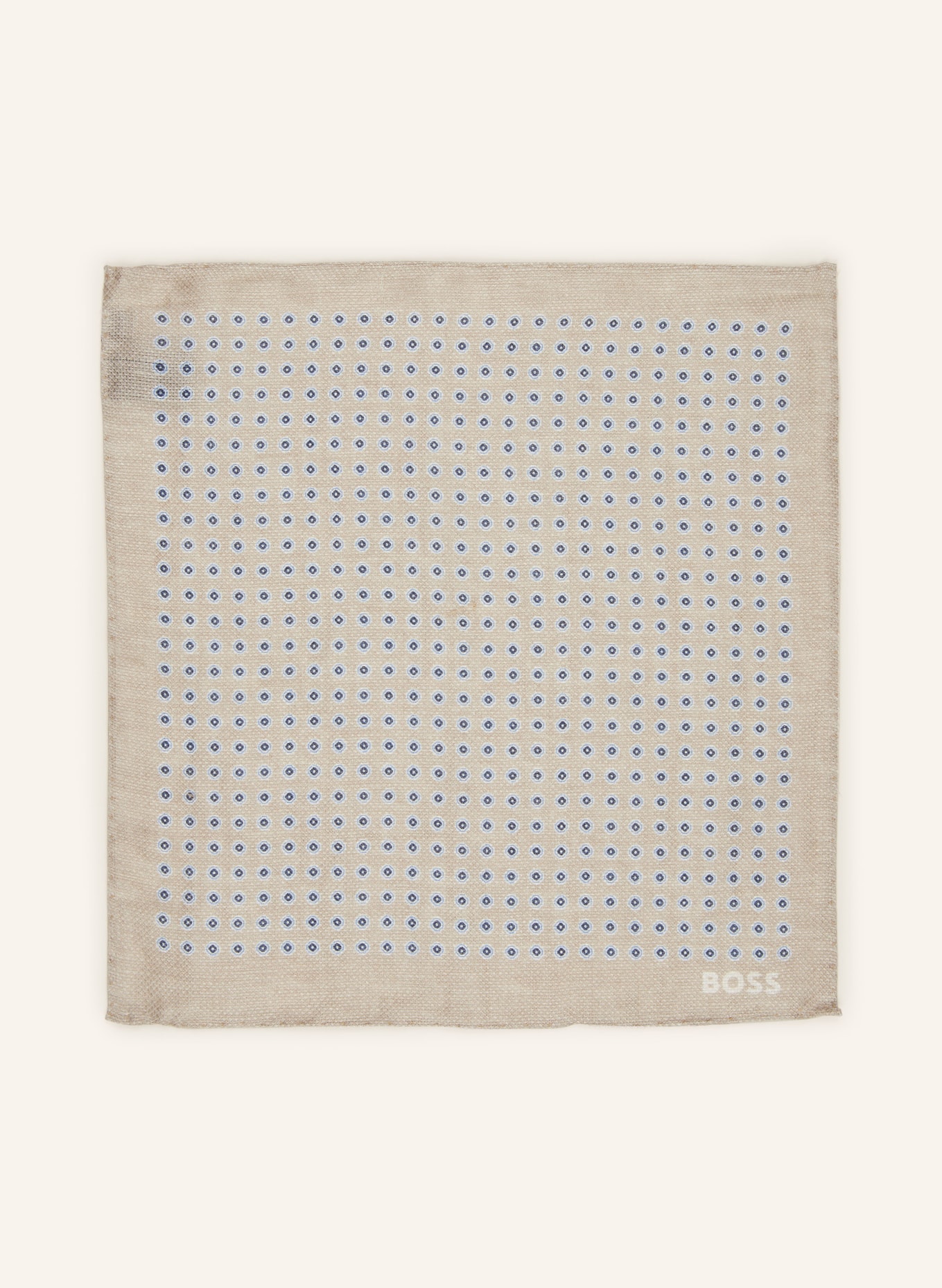 BOSS Pocket square H-POC made of linen, Color: BEIGE/ BLUE (Image 2)
