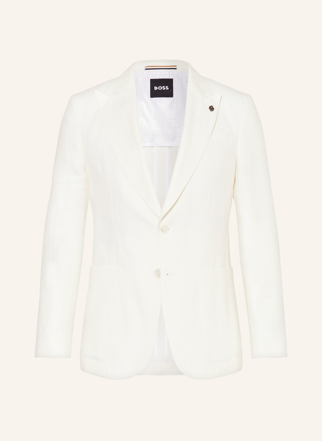 BOSS Suit jacket HUTSON slim fit in linen, Color: WHITE (Image 1)