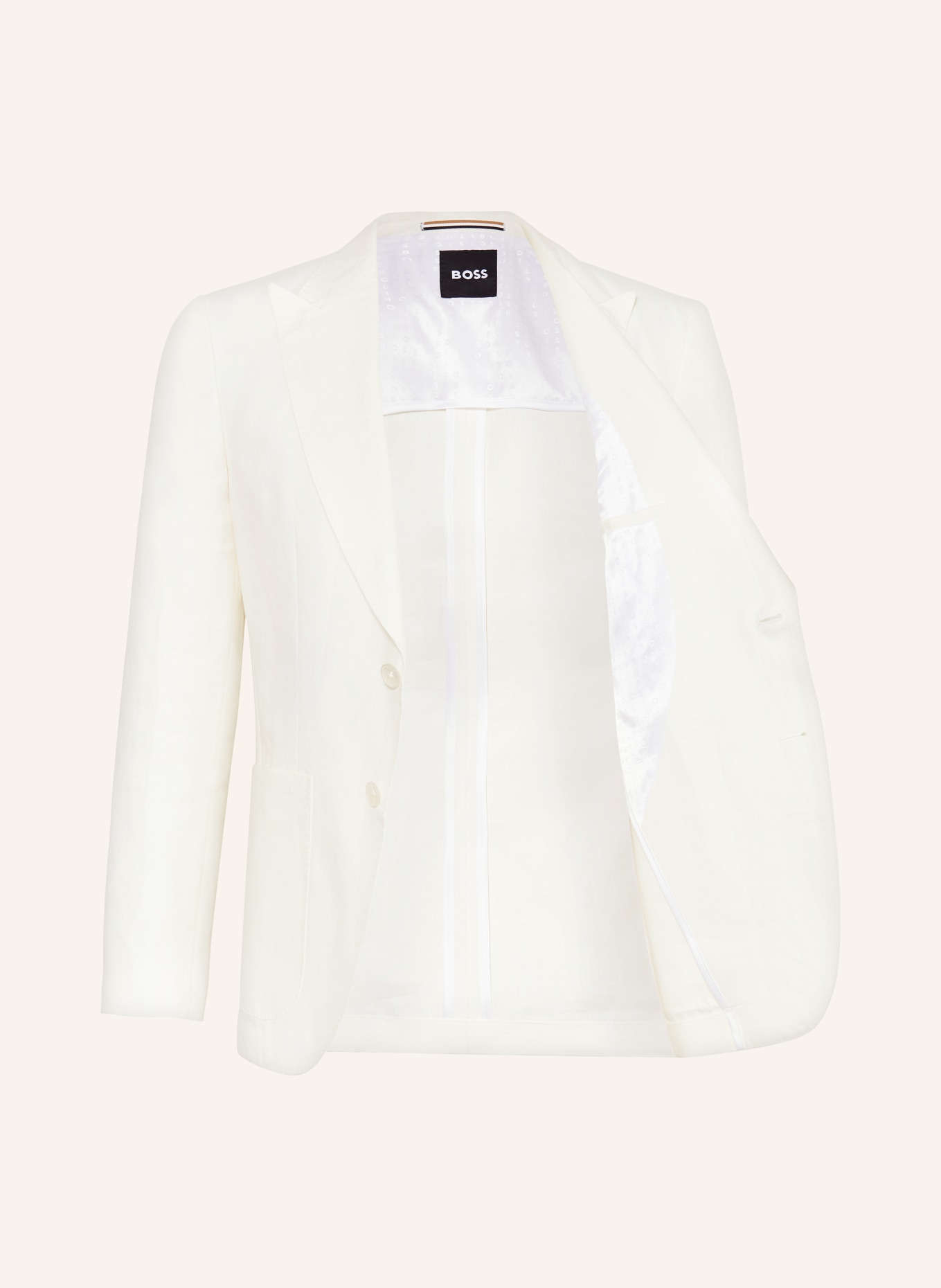 BOSS Suit jacket HUTSON slim fit in linen, Color: WHITE (Image 4)