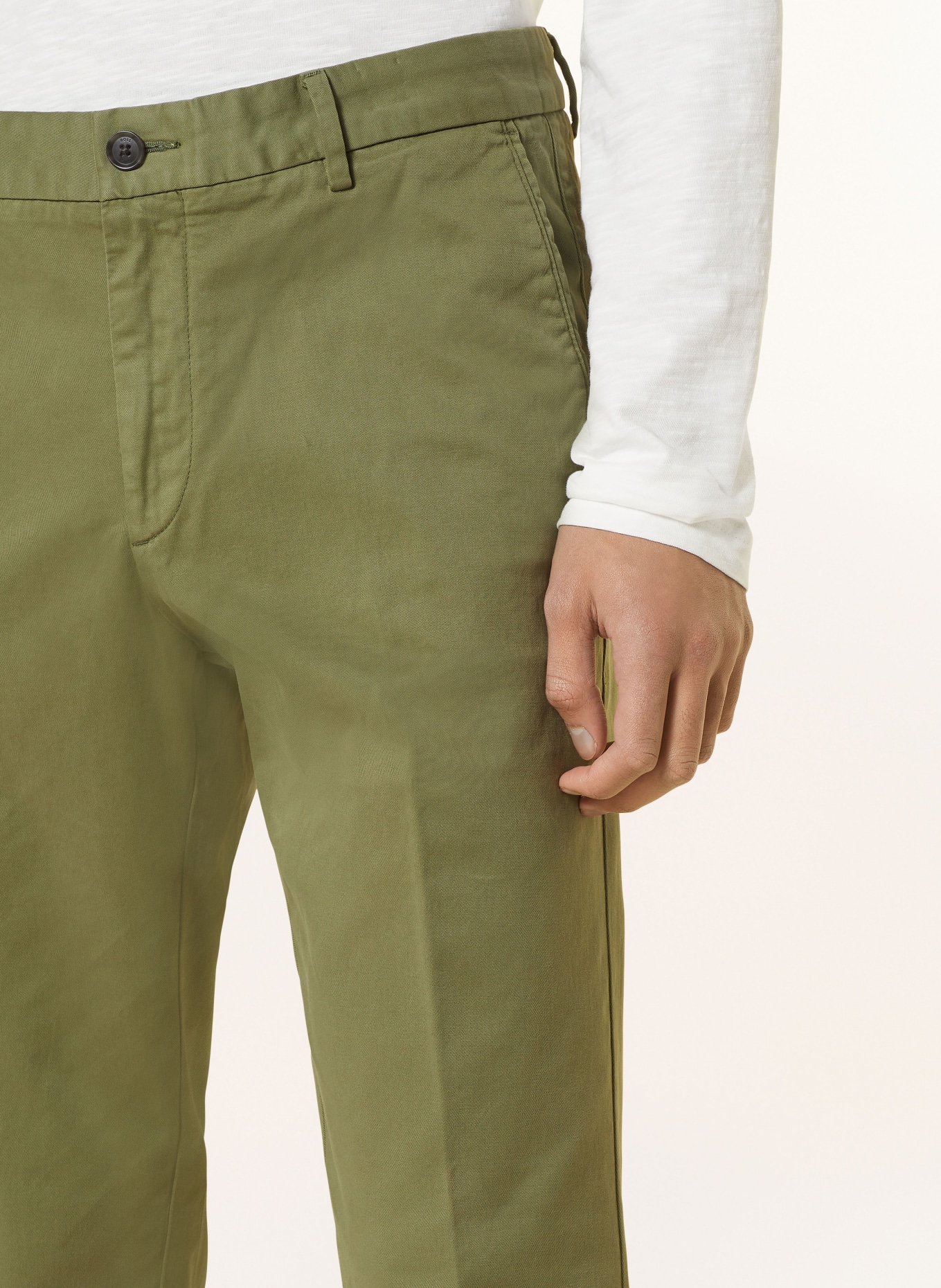 BOSS Chino kalhoty KANE Regular Tapered Fit, Barva: OLIVOVÁ (Obrázek 5)