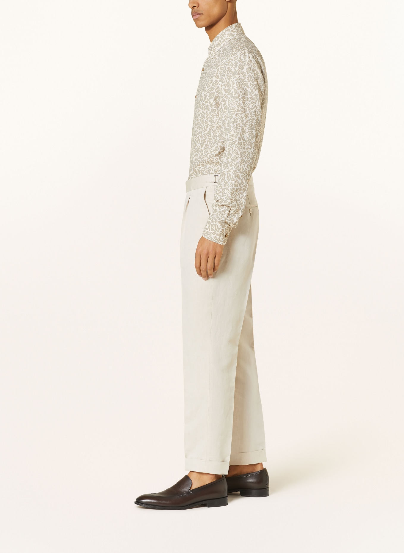 BOSS Suit trousers PERIN relaxed fit with linen, Color: BEIGE (Image 5)