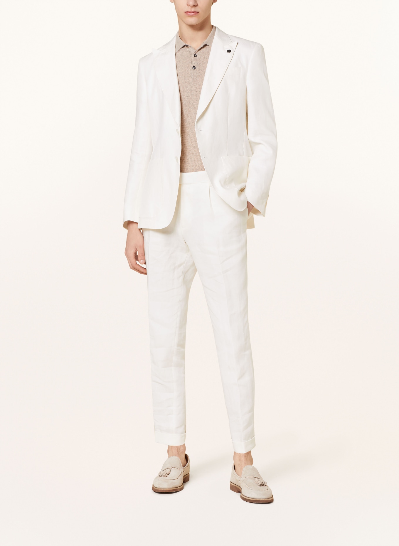 BOSS Suit trousers PEPE relaxed fit in linen, Color: WHITE (Image 2)