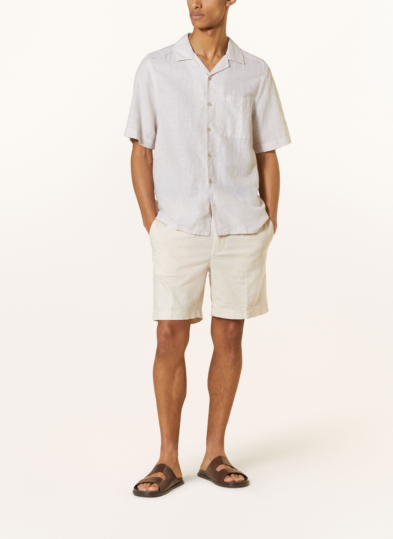 BOSS Shorts KANE in jogger style regular fit with linen, Color: BEIGE (Image 2)