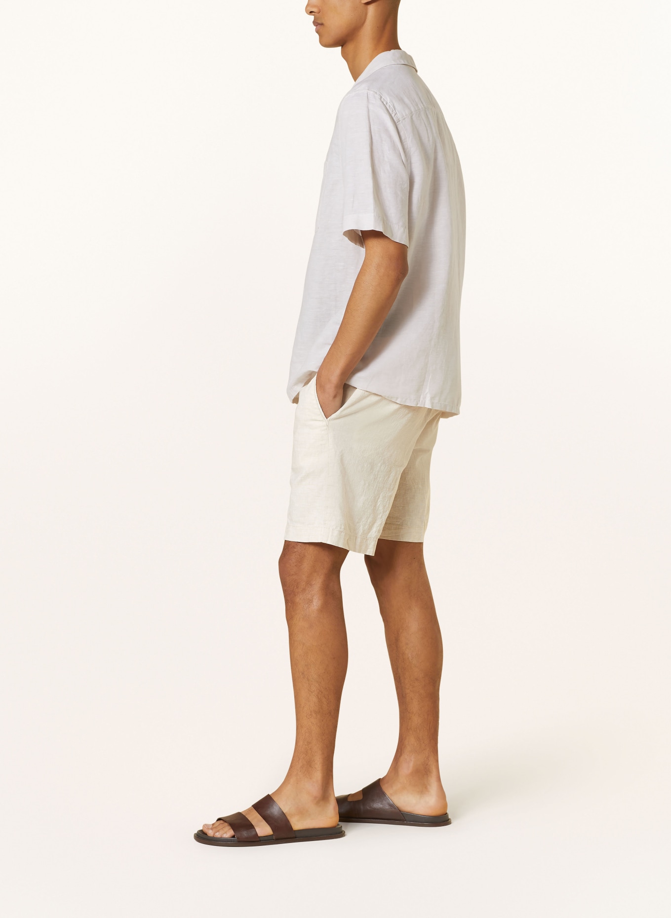BOSS Shorts KANE in jogger style regular fit with linen, Color: BEIGE (Image 4)