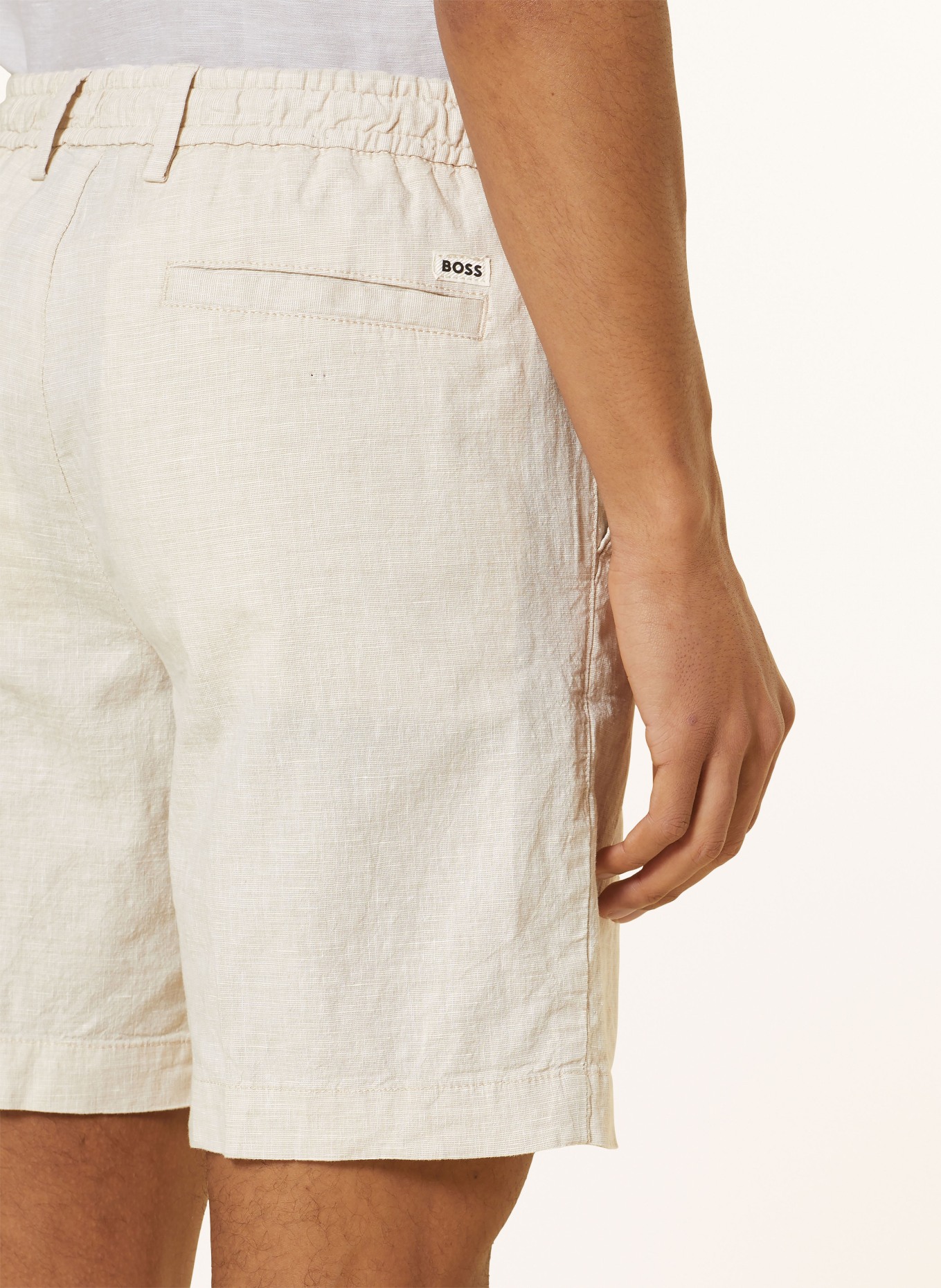 BOSS Shorts KANE in jogger style regular fit with linen, Color: BEIGE (Image 6)