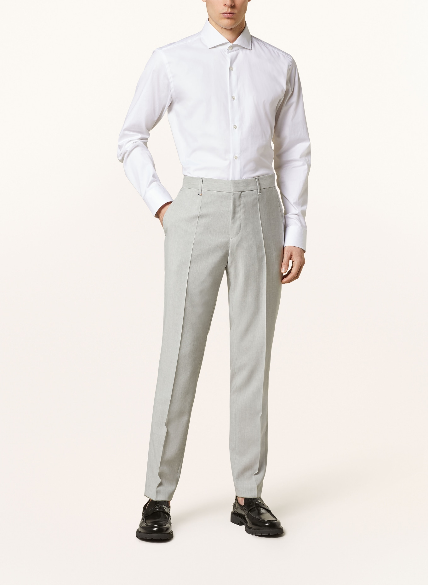 BOSS Spodnie garniturowe GENIUS slim fit, Kolor: 041 SILVER (Obrazek 3)