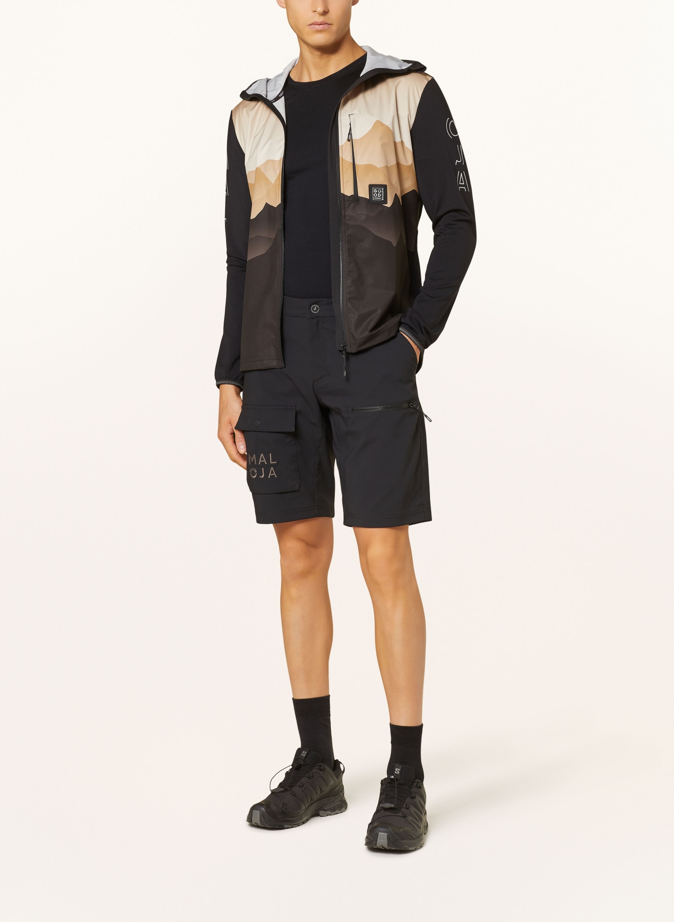 maloja Hybrid-Jacke BEIFUSSM.: SCHWARZ / CAMEL / BEIGE