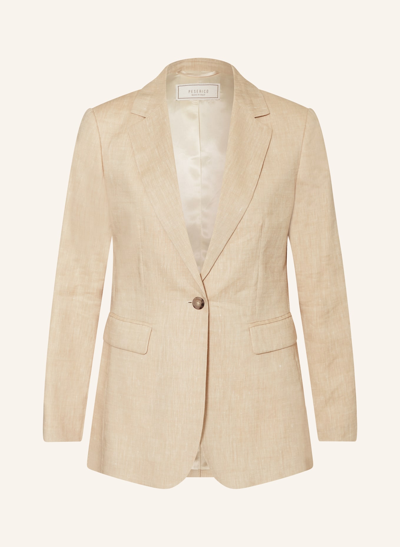 PESERICO Blazer with linen, Color: BEIGE (Image 1)