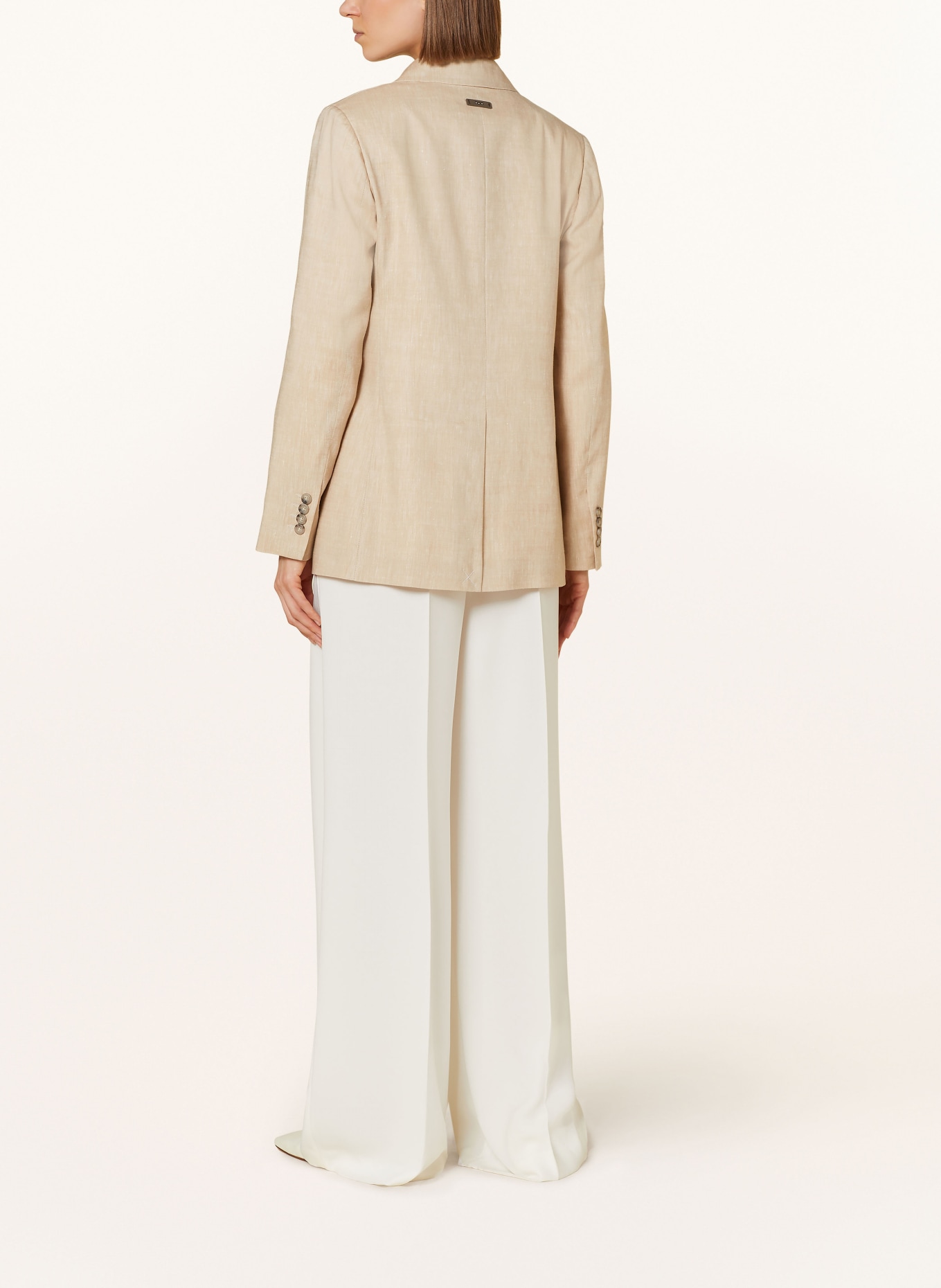 PESERICO Blazer with linen, Color: BEIGE (Image 3)