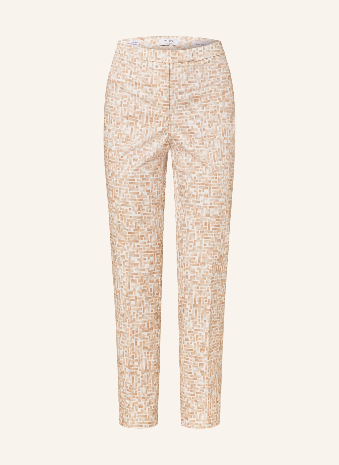 PESERICO 7/8 pants, Color: WHITE/ BEIGE (Image 1)