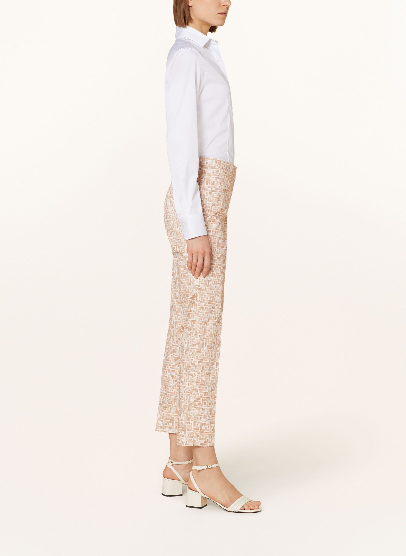 PESERICO 7/8 pants, Color: WHITE/ BEIGE (Image 4)