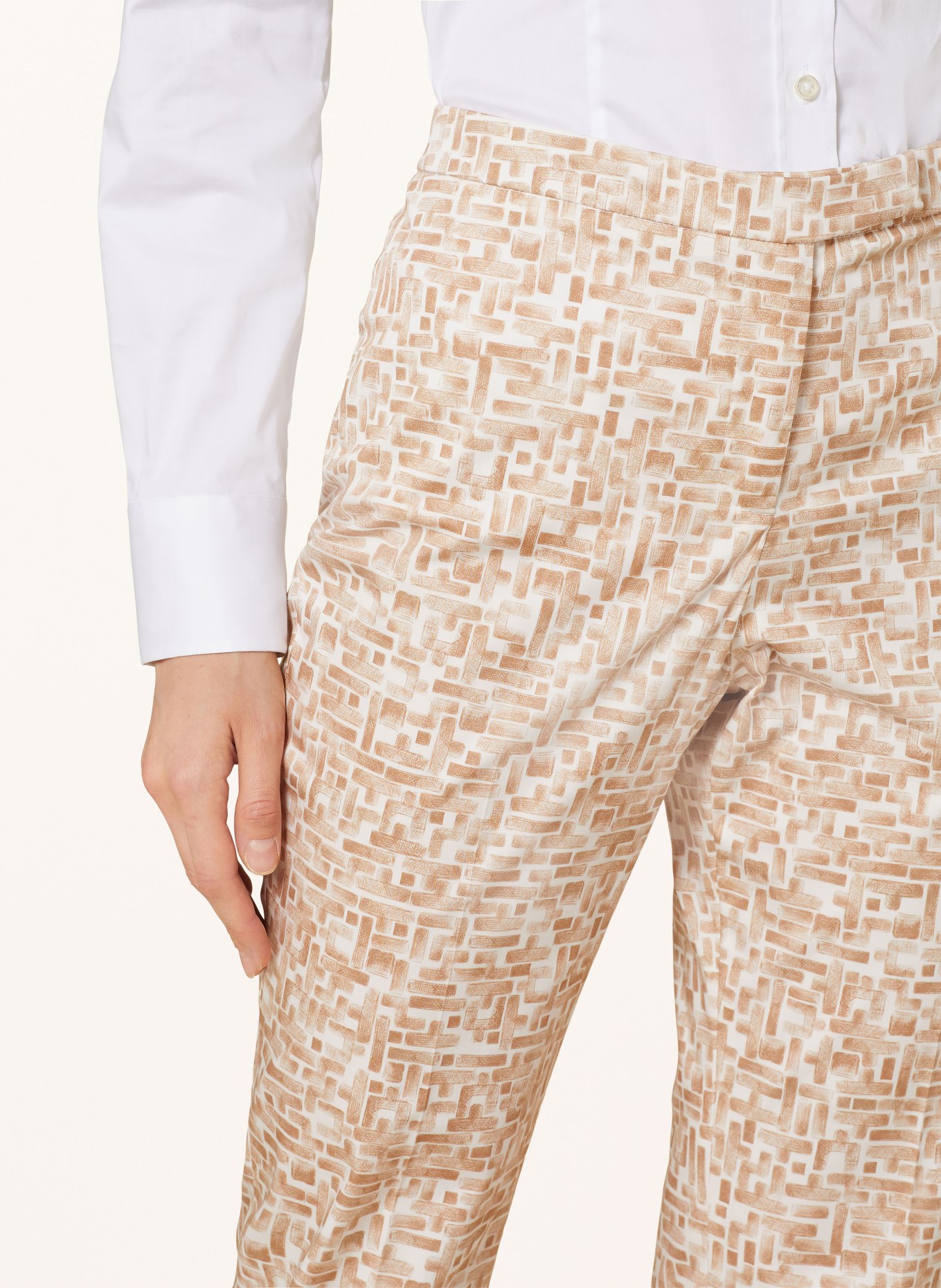 PESERICO 7/8 pants, Color: WHITE/ BEIGE (Image 5)