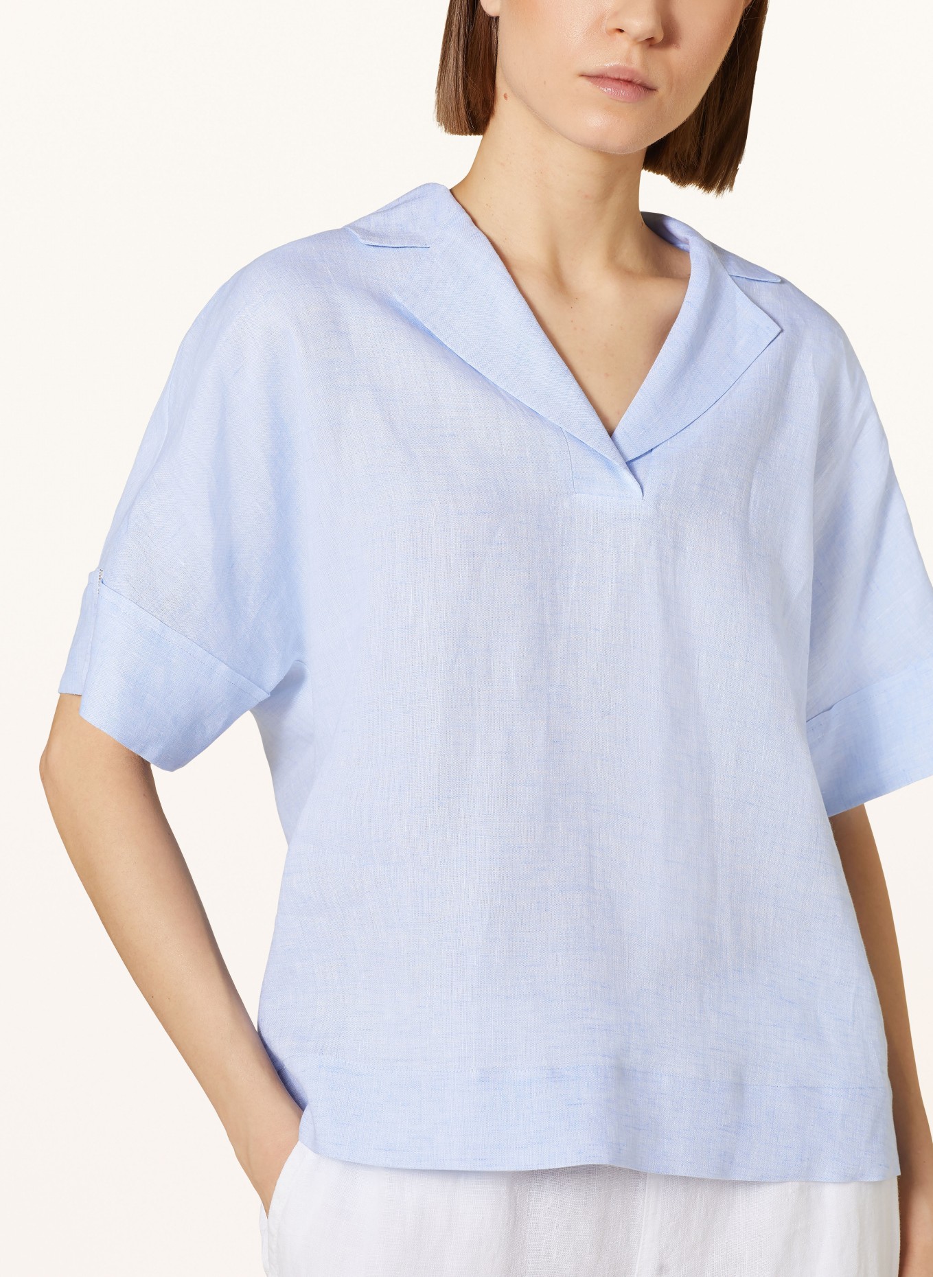 PESERICO Blusenshirt aus Leinen, Farbe: HELLBLAU (Bild 4)